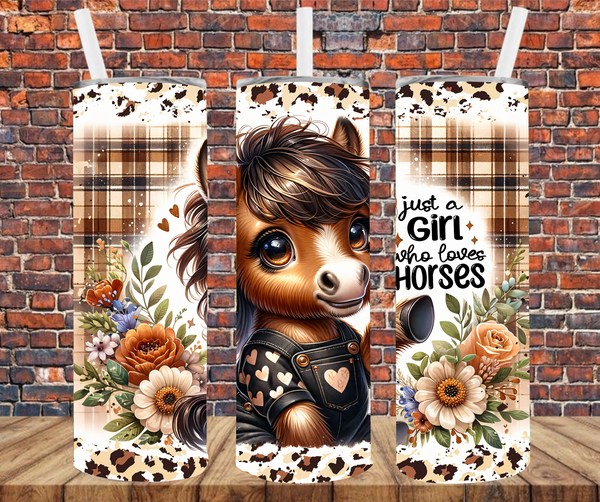 Just A Girl Who Loves Horses - Tumbler Wrap - Sublimation Transfers