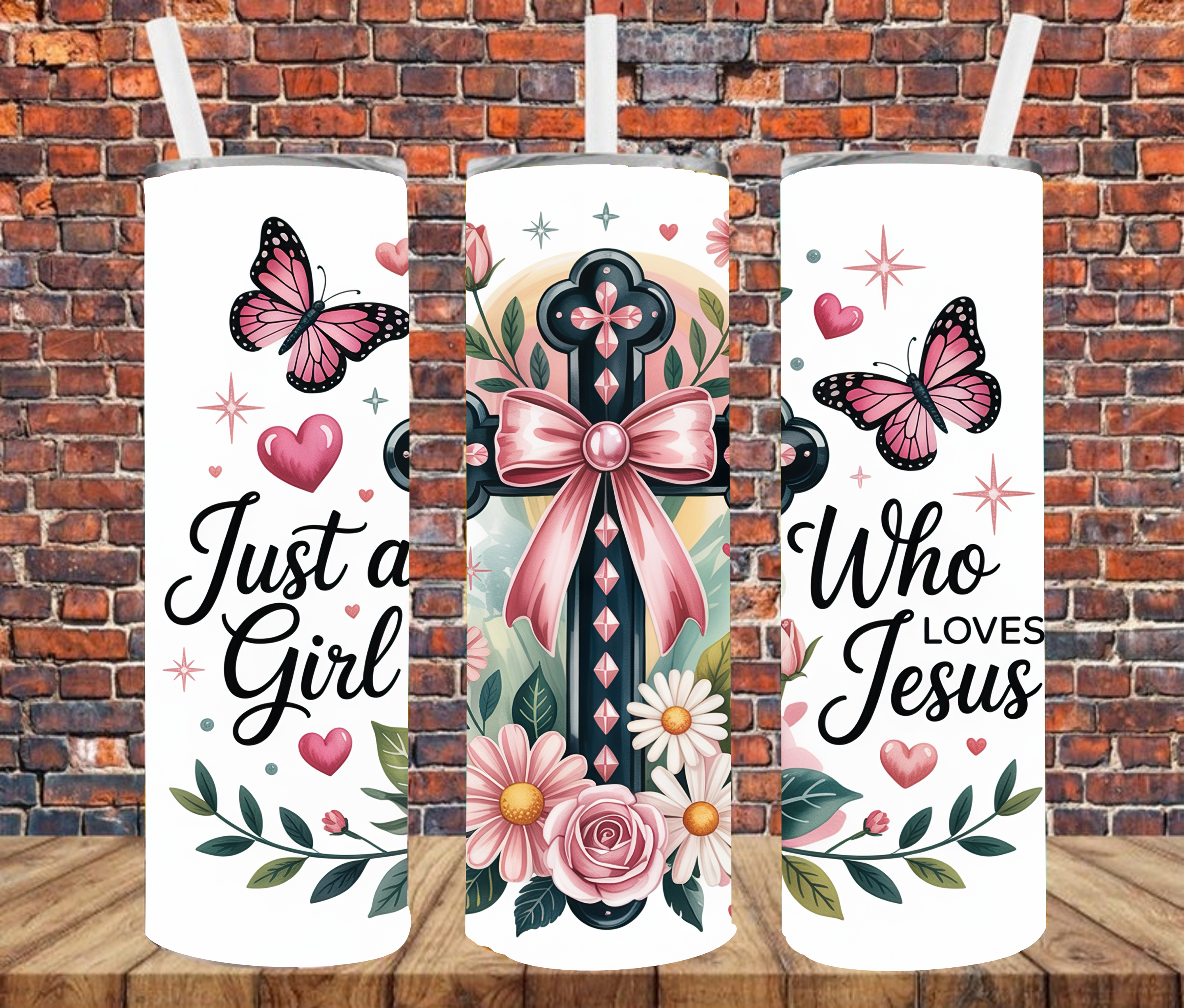 Just A Girl Who Loves Jesus - Tumbler Wrap - Sublimation Transfers