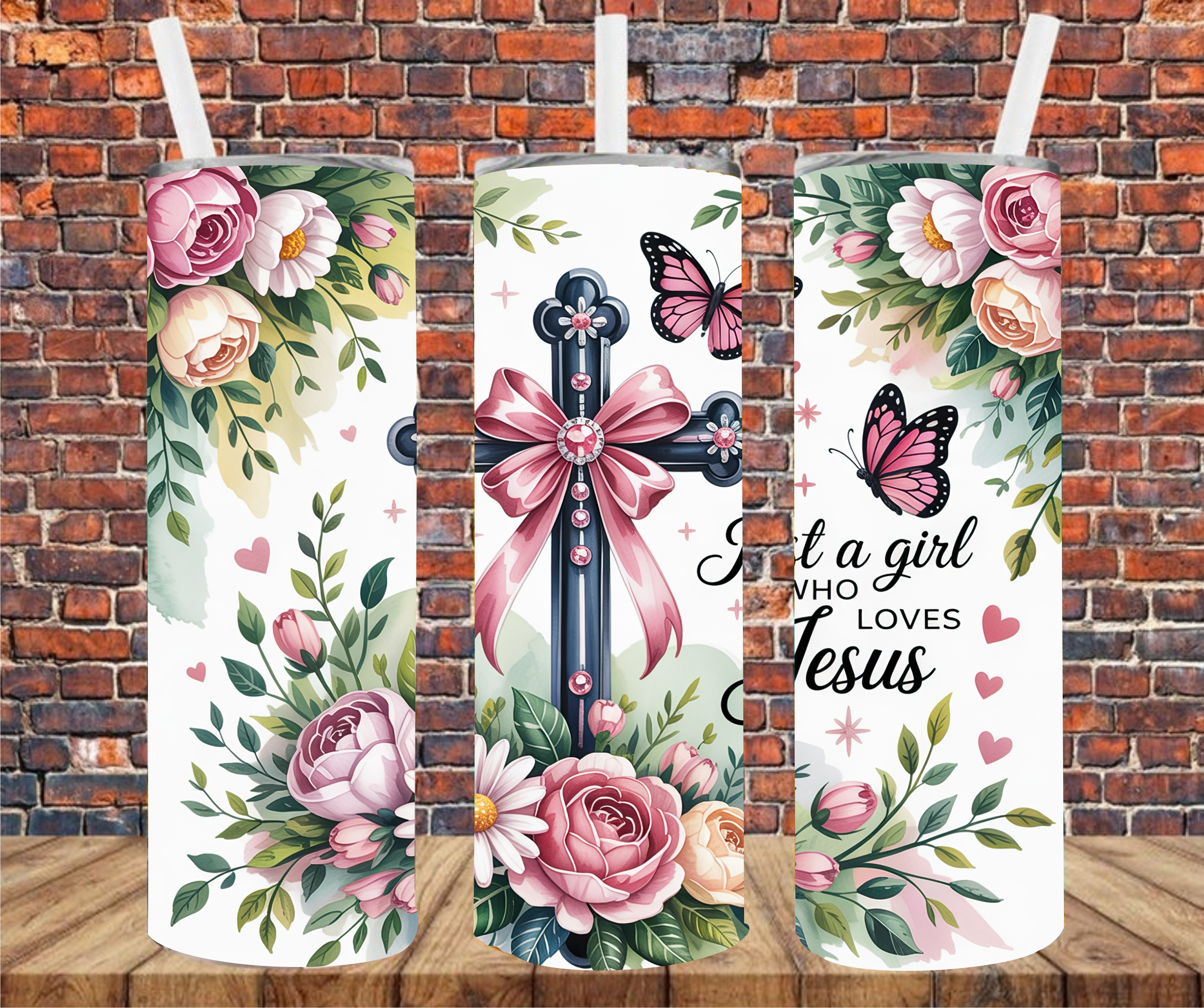 Just A Girl Who Loves Jesus - Tumbler Wrap - Sublimation Transfer