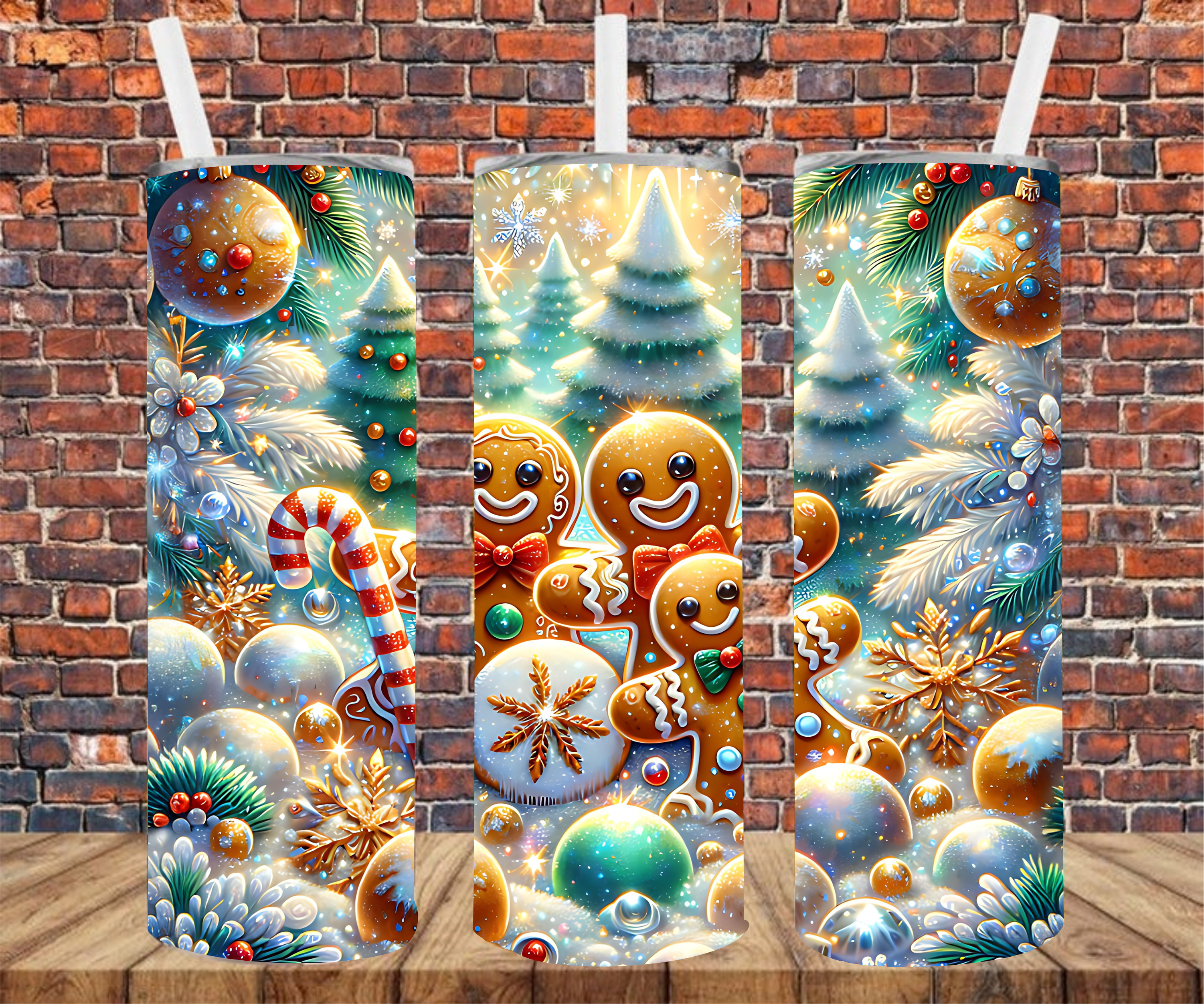 Festive Gingerbread - Tumbler Wrap - Sublimation Transfers