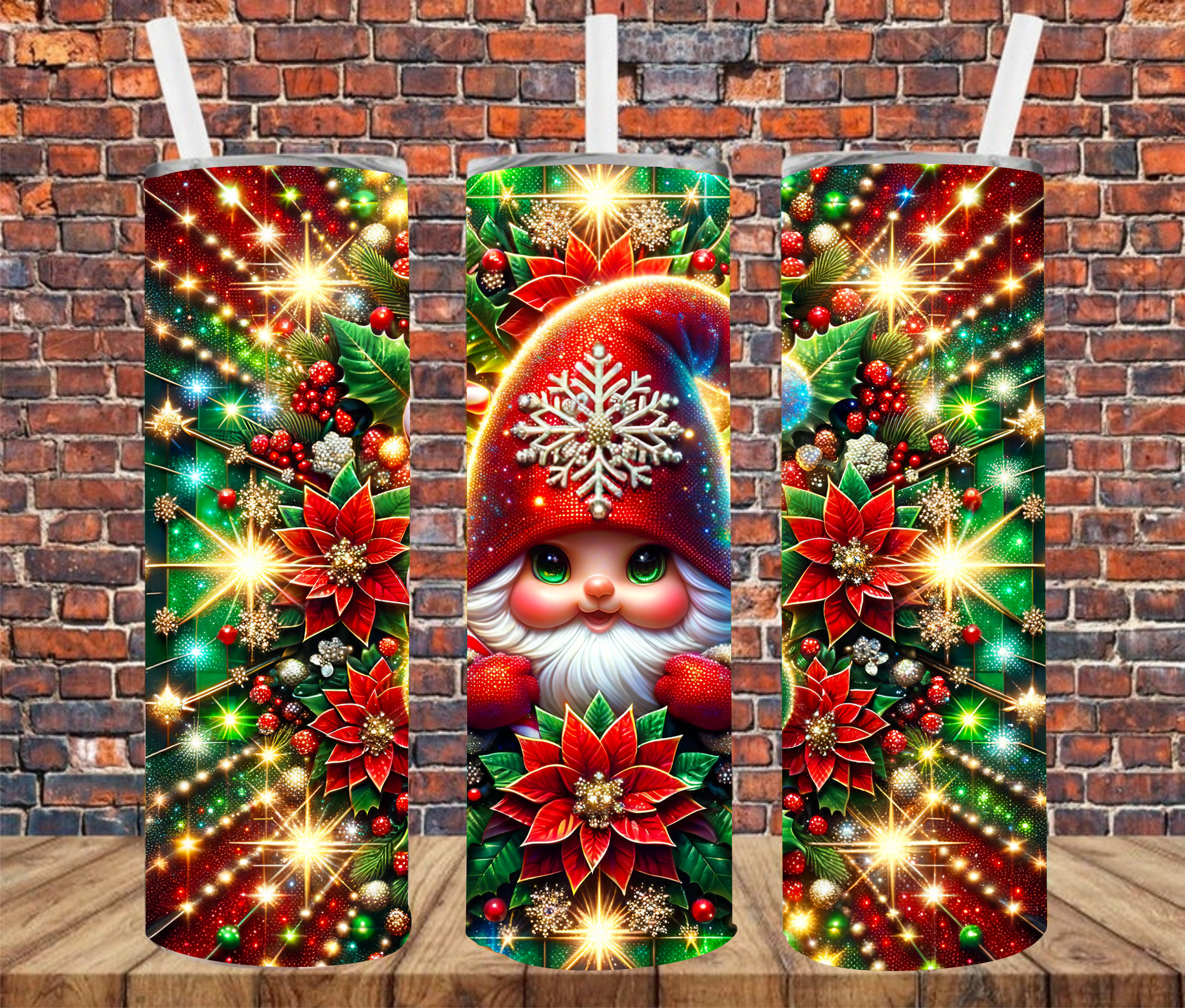 Christmas Gnome  - Tumbler Wrap - Sublimation Transfers