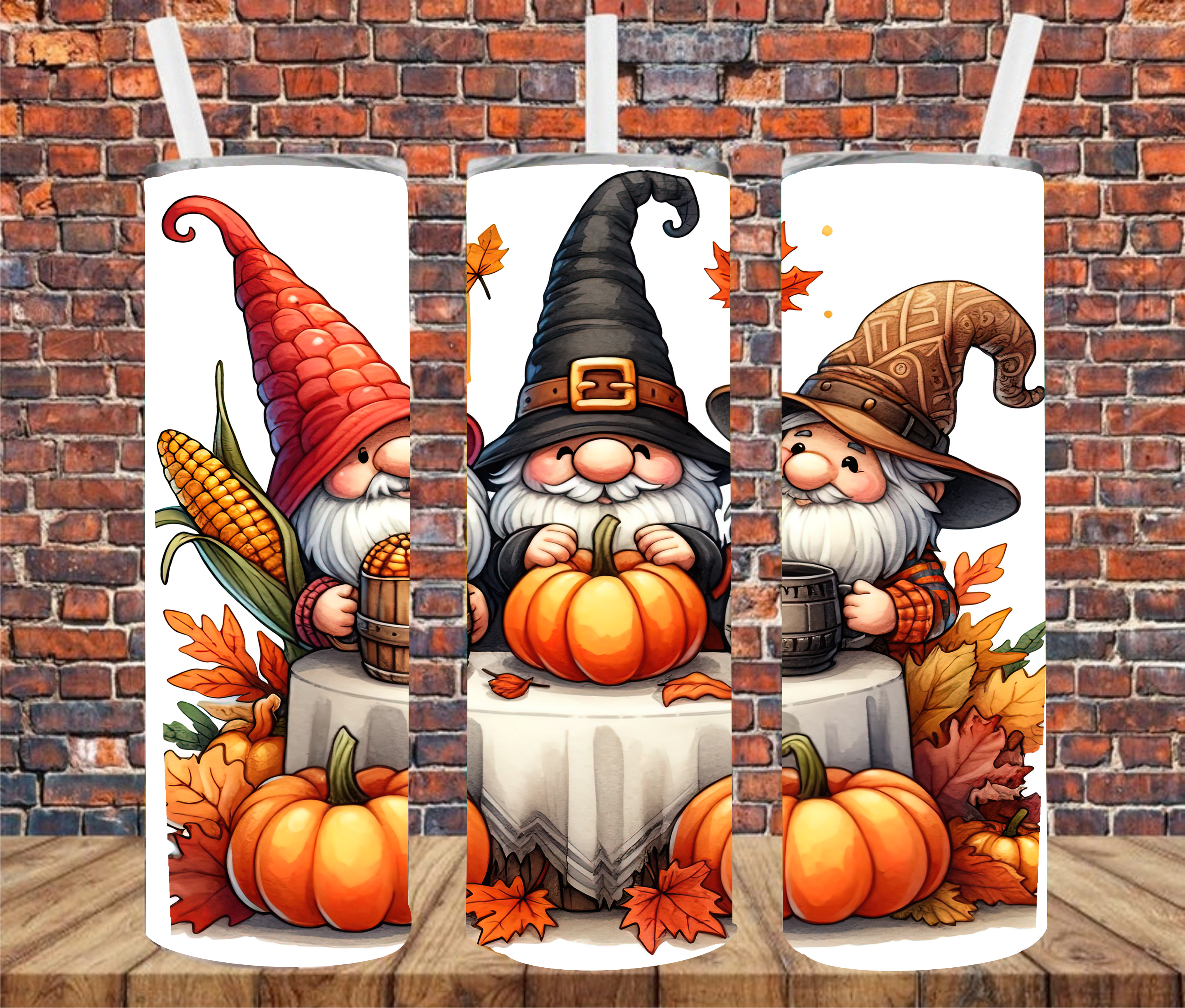 Autumn Gnomes - Sublimation Tumbler Wrap