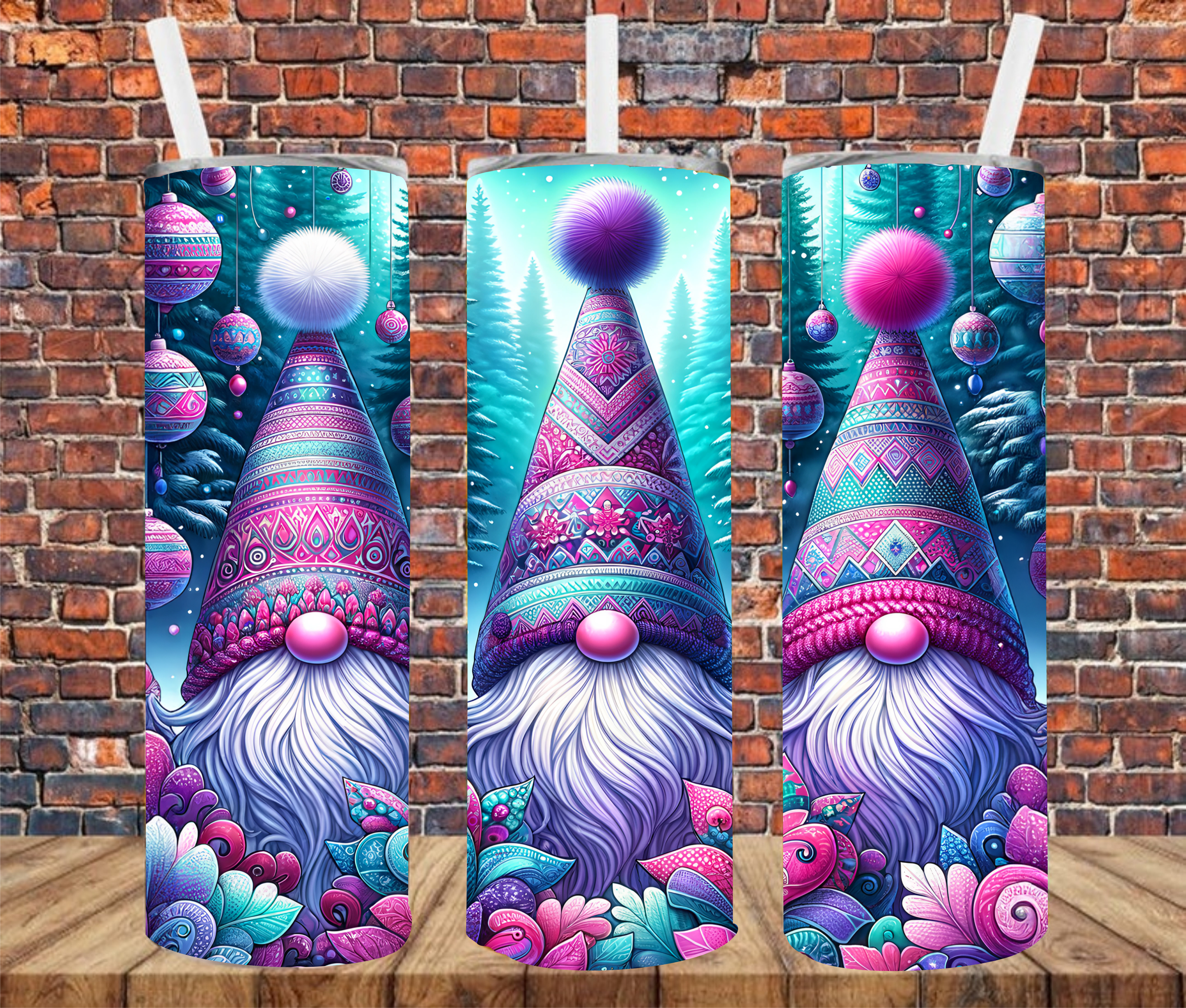 Christmas Gnomes  - Tumbler Wrap - Sublimation Transfers