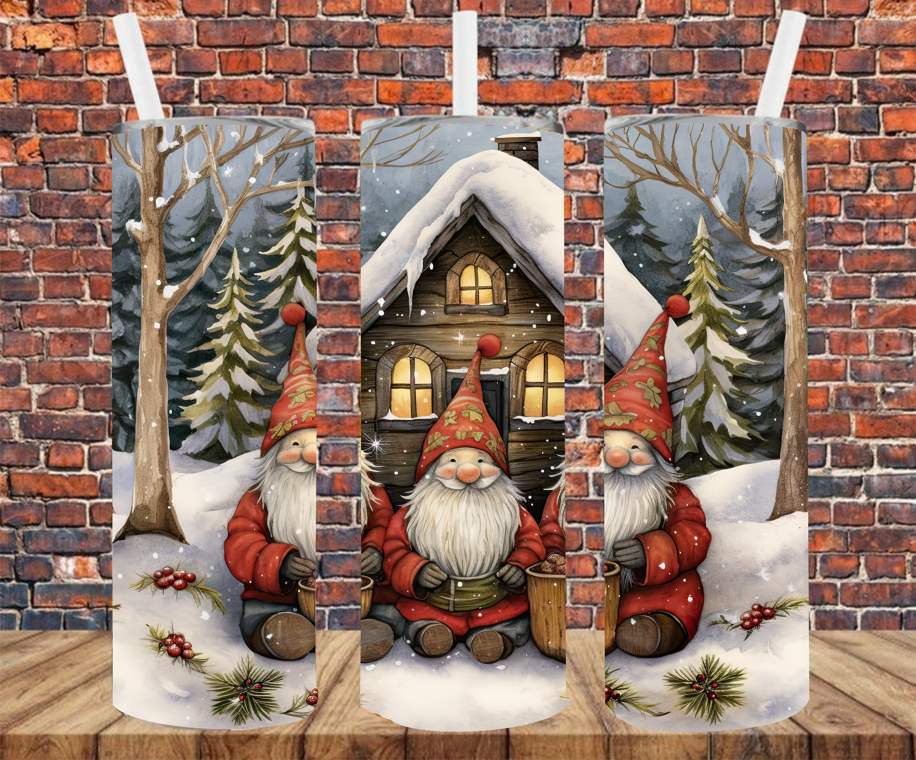 Winter Gnomes - Tumbler Wrap - Sublimation Transfers