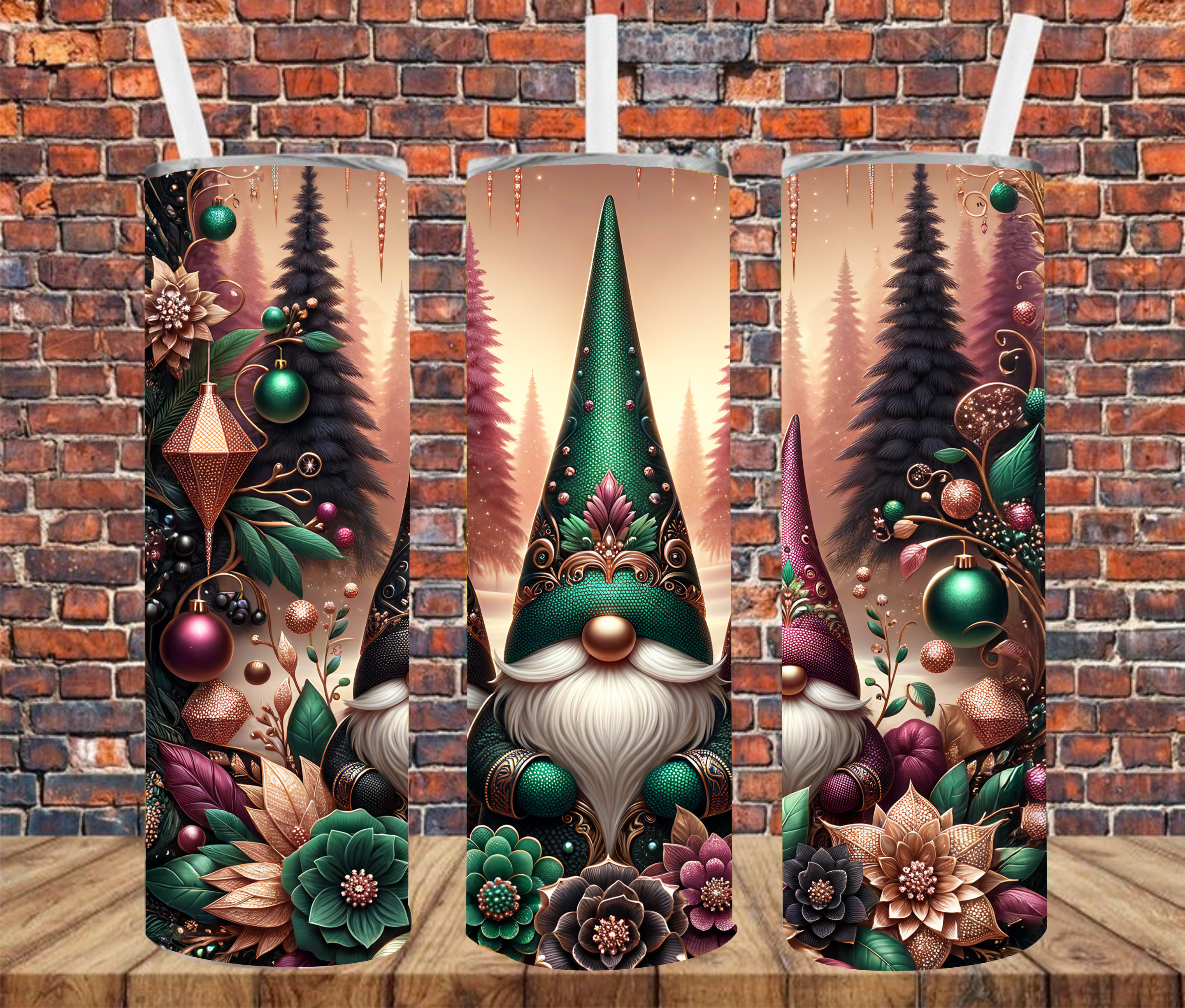 Christmas Gnomes  - Tumbler Wrap - Sublimation Transfers