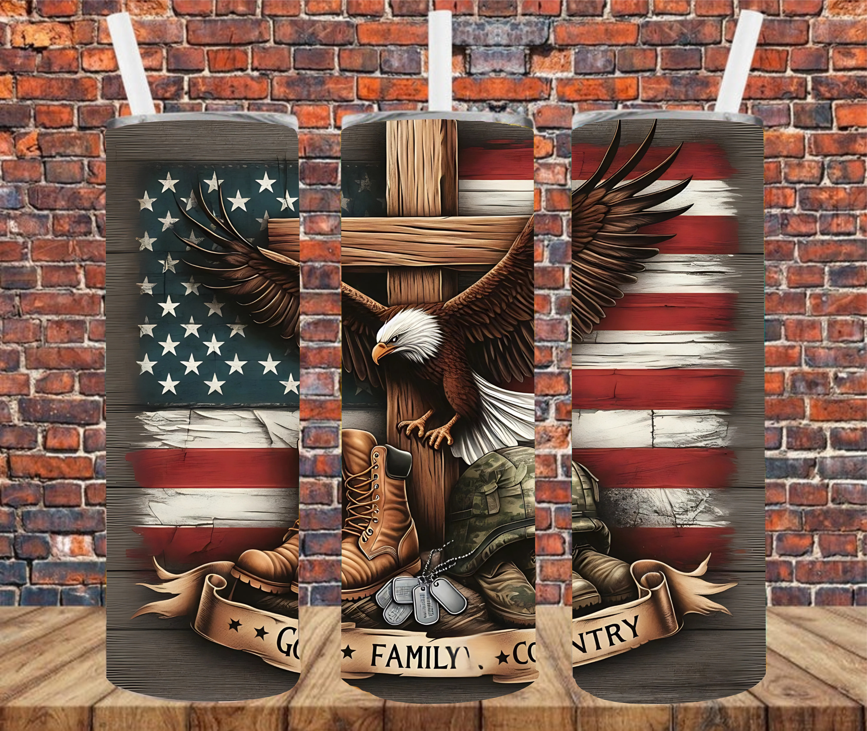 God Family Country - Tumbler Wrap - Sublimation Transfers