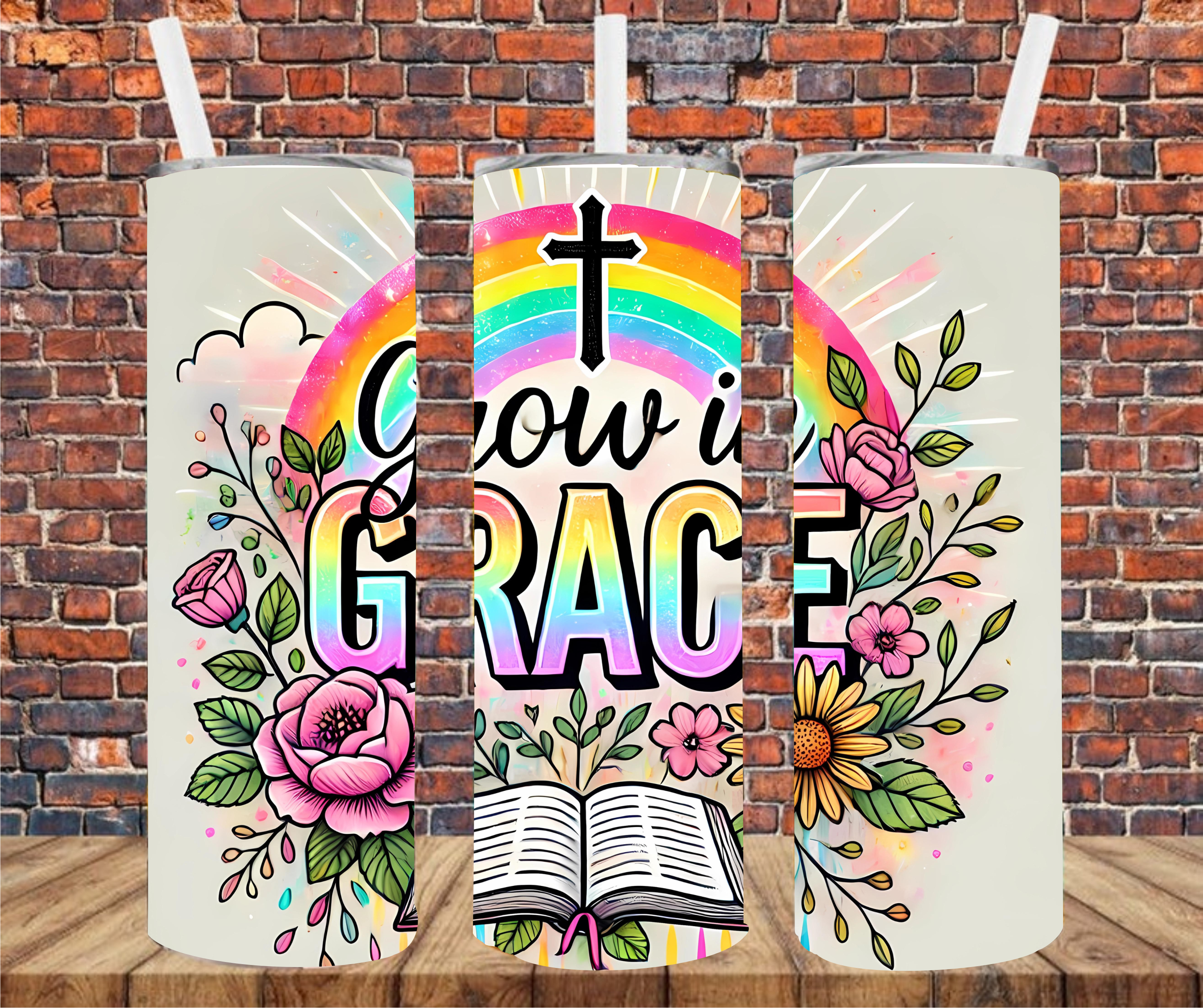 Grow In Grace - Tumbler Wrap - Sublimation Transfers