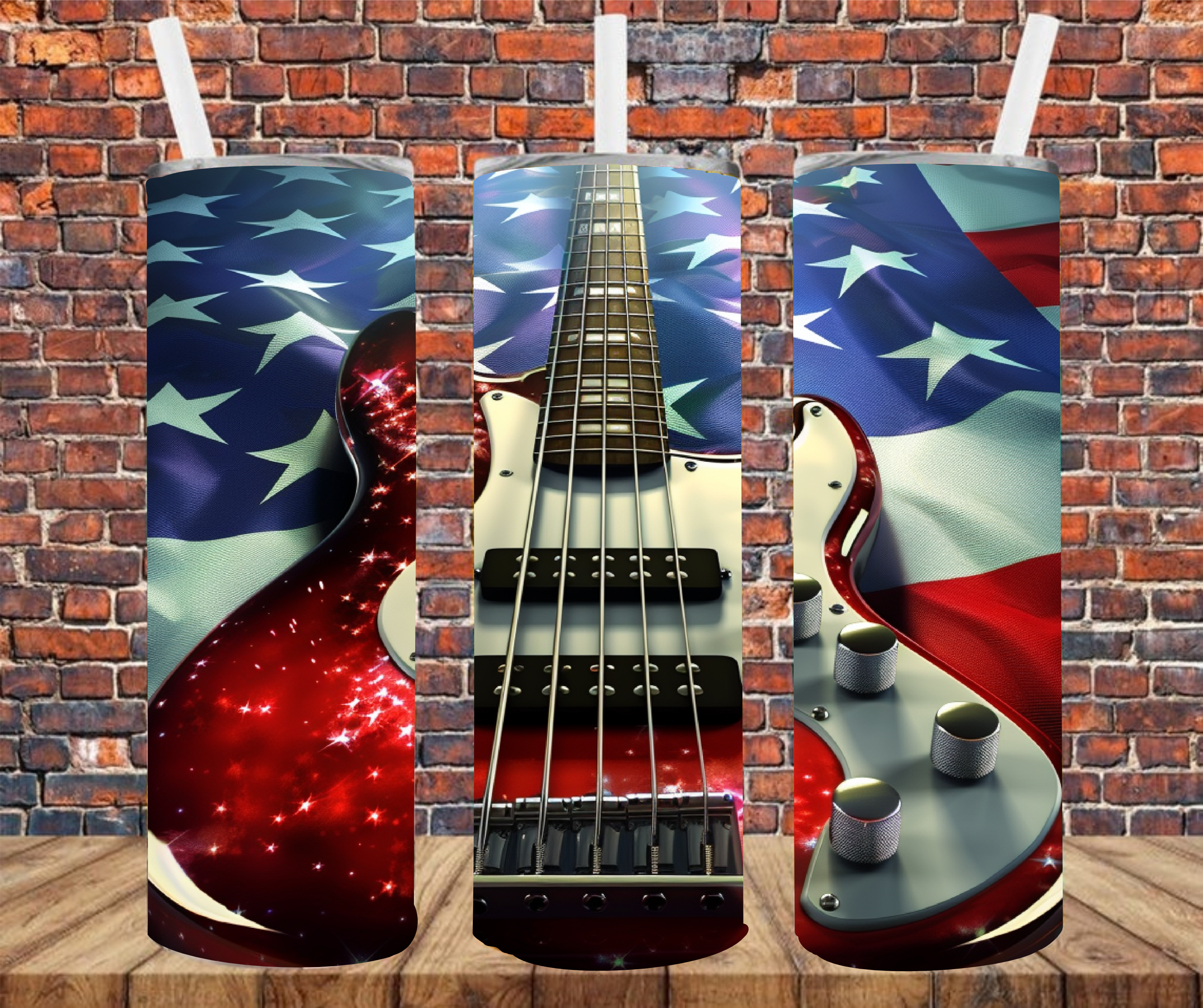 Patriotic Guitar - Sublimation Tumbler Wrap