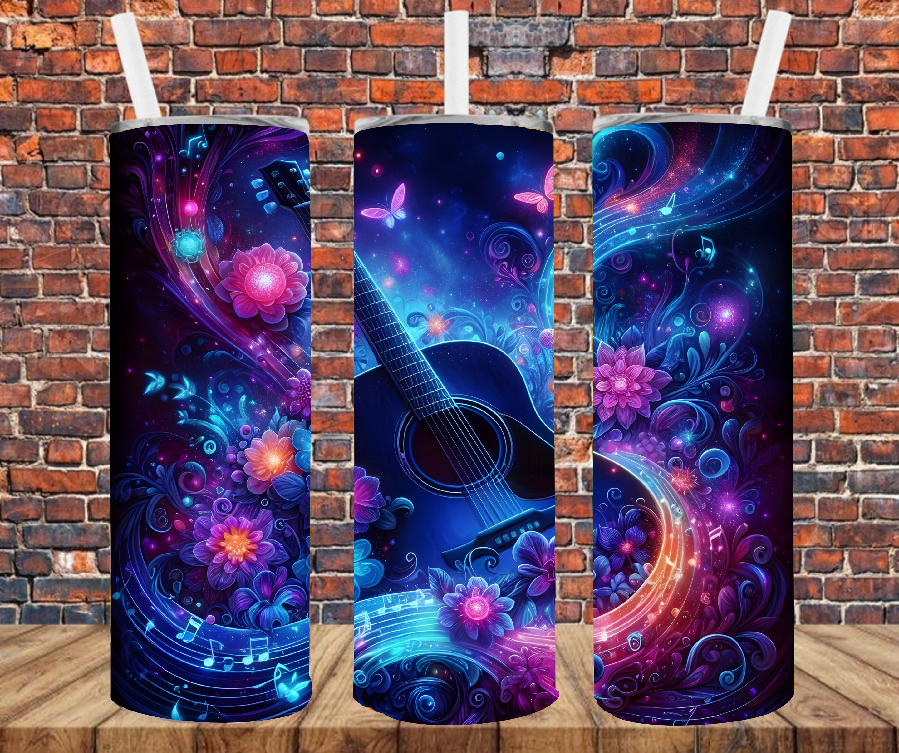 Vibrant Guitar - Sublimation Tumbler Wrap