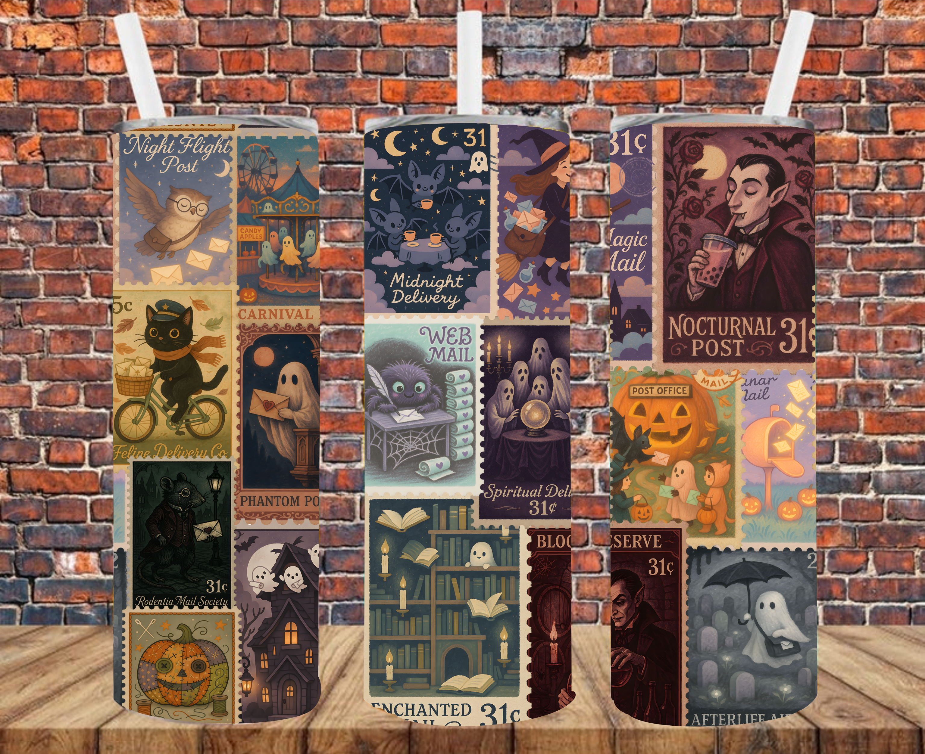 Halloween Stamps - Tumbler Wrap - Sublimation Transfers