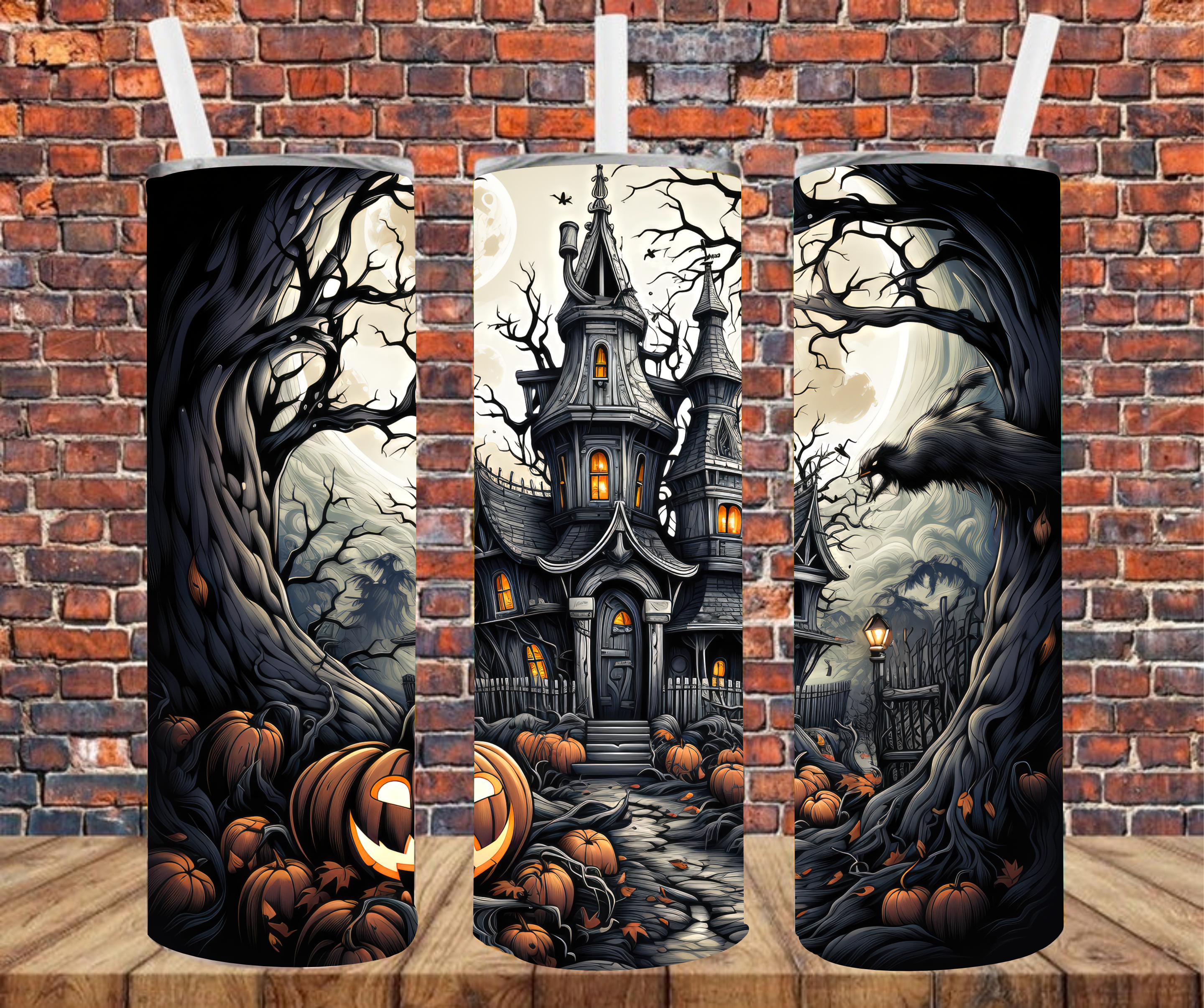 Haunted House - Tumbler Wrap - Sublimation Transfer