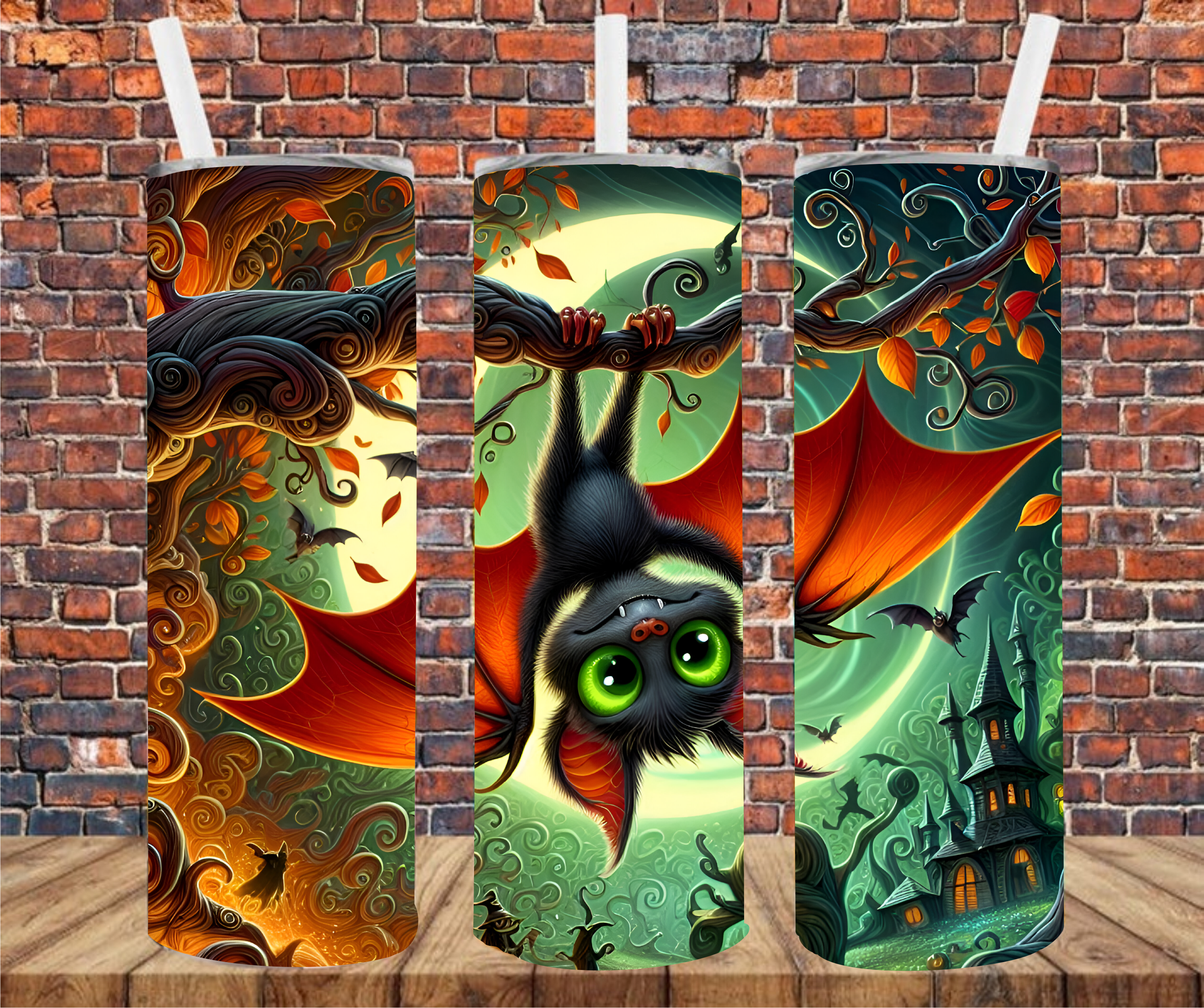 Happy Bat - Tumbler Wrap - Sublimation Transfer