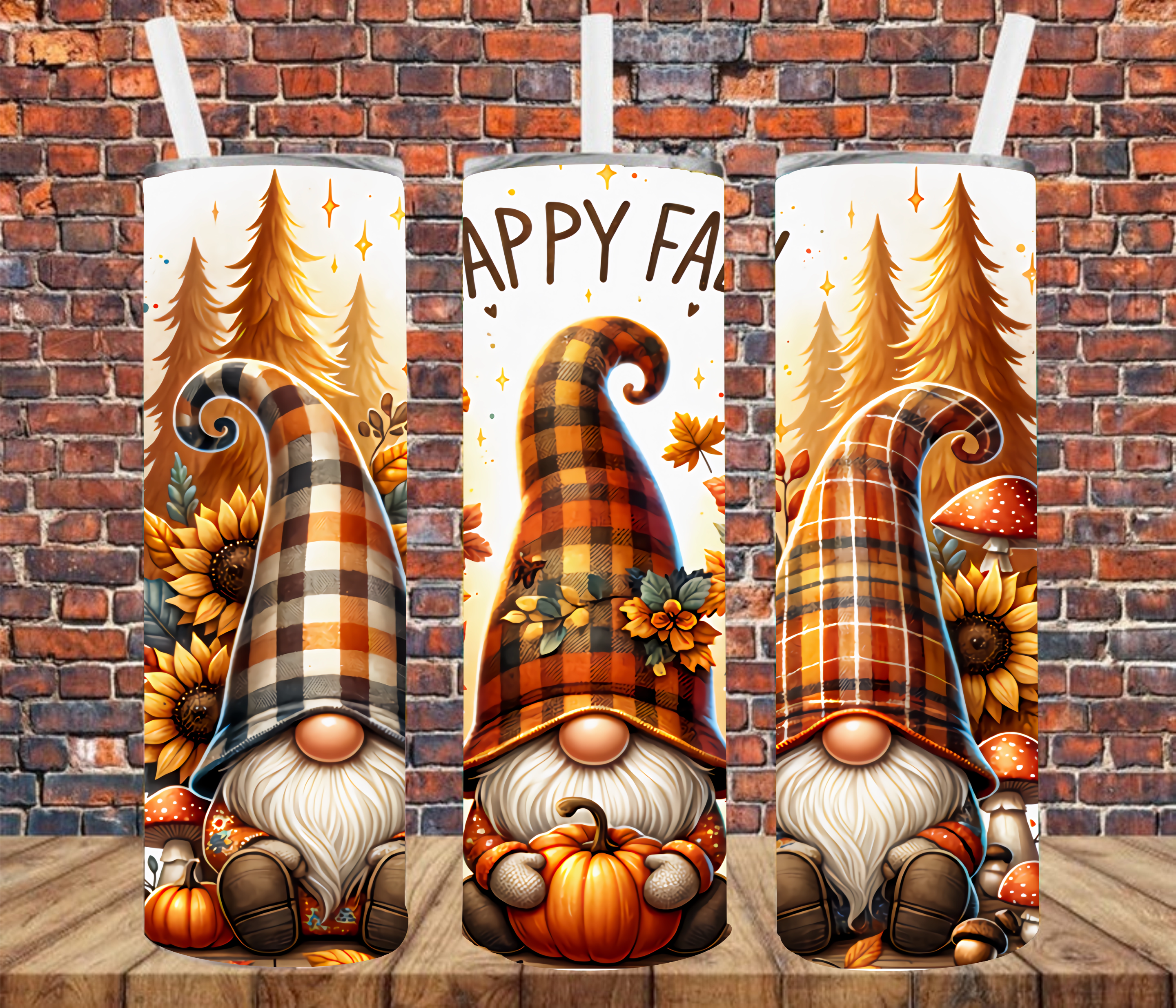 Happy Fall Gnome - Tumbler Wrap - Sublimation Transfers