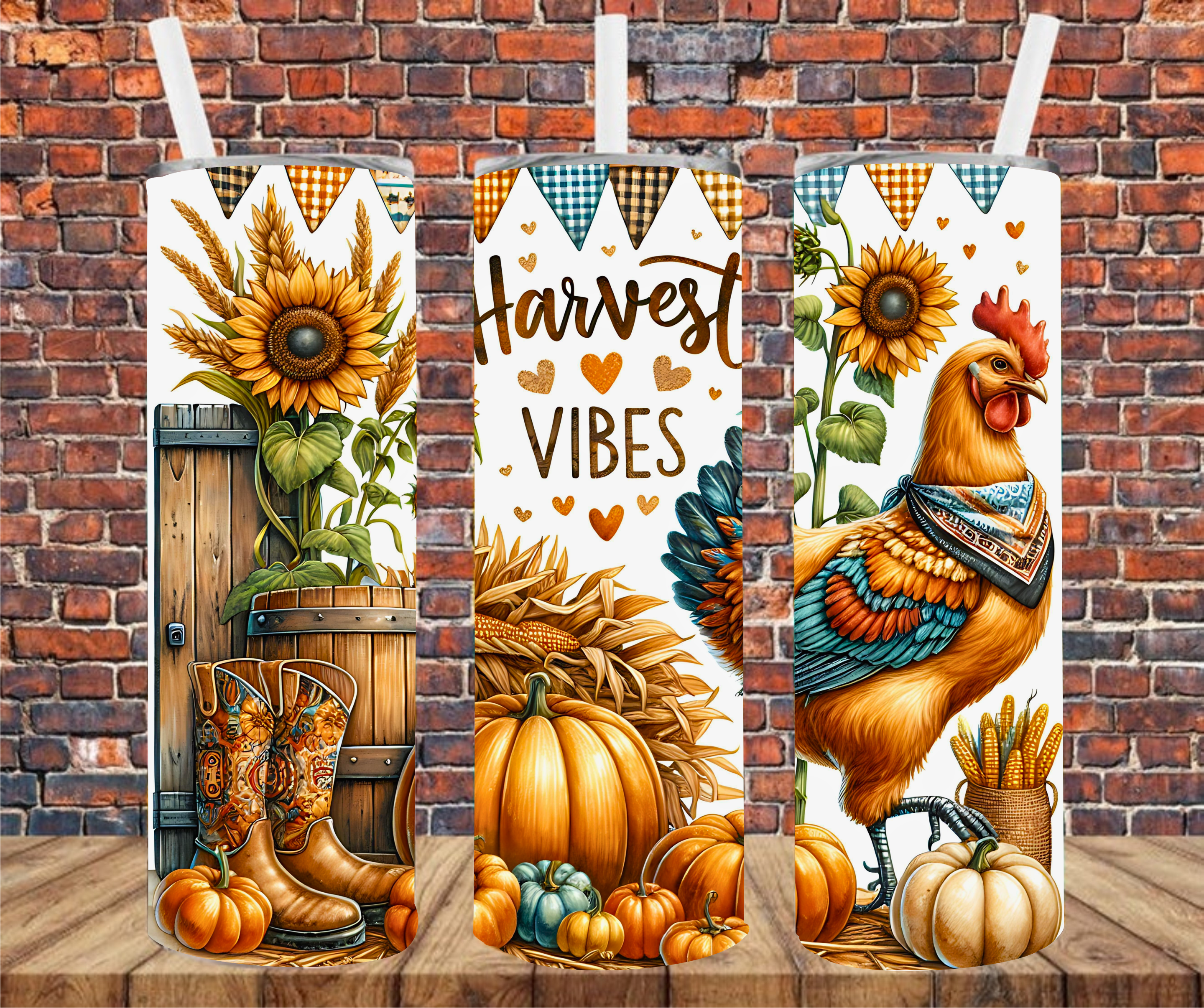 Harvest Vibes - Tumbler Wrap - Sublimation Transfers