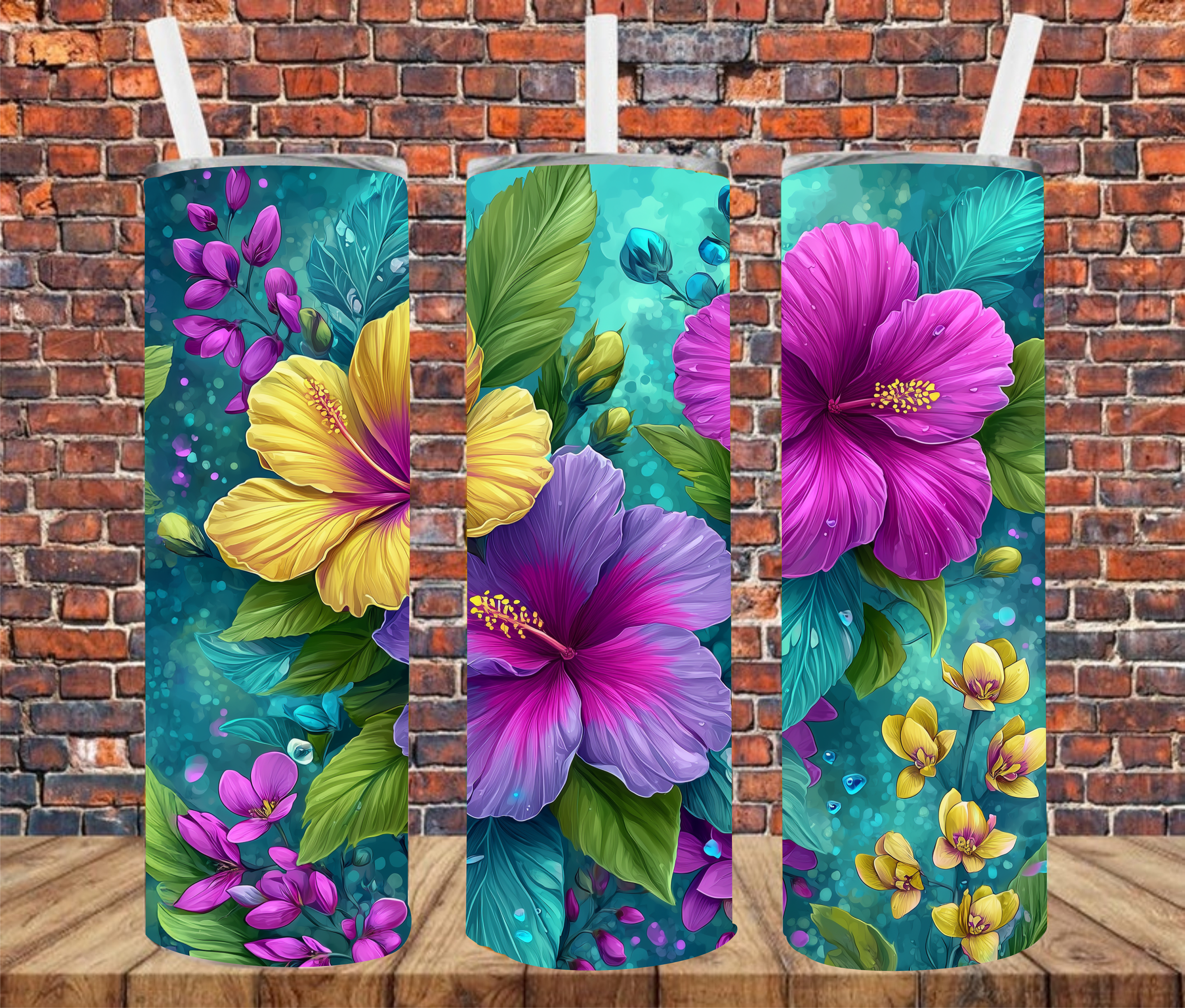 Floral - Tumbler Wrap - Sublimation Transfers