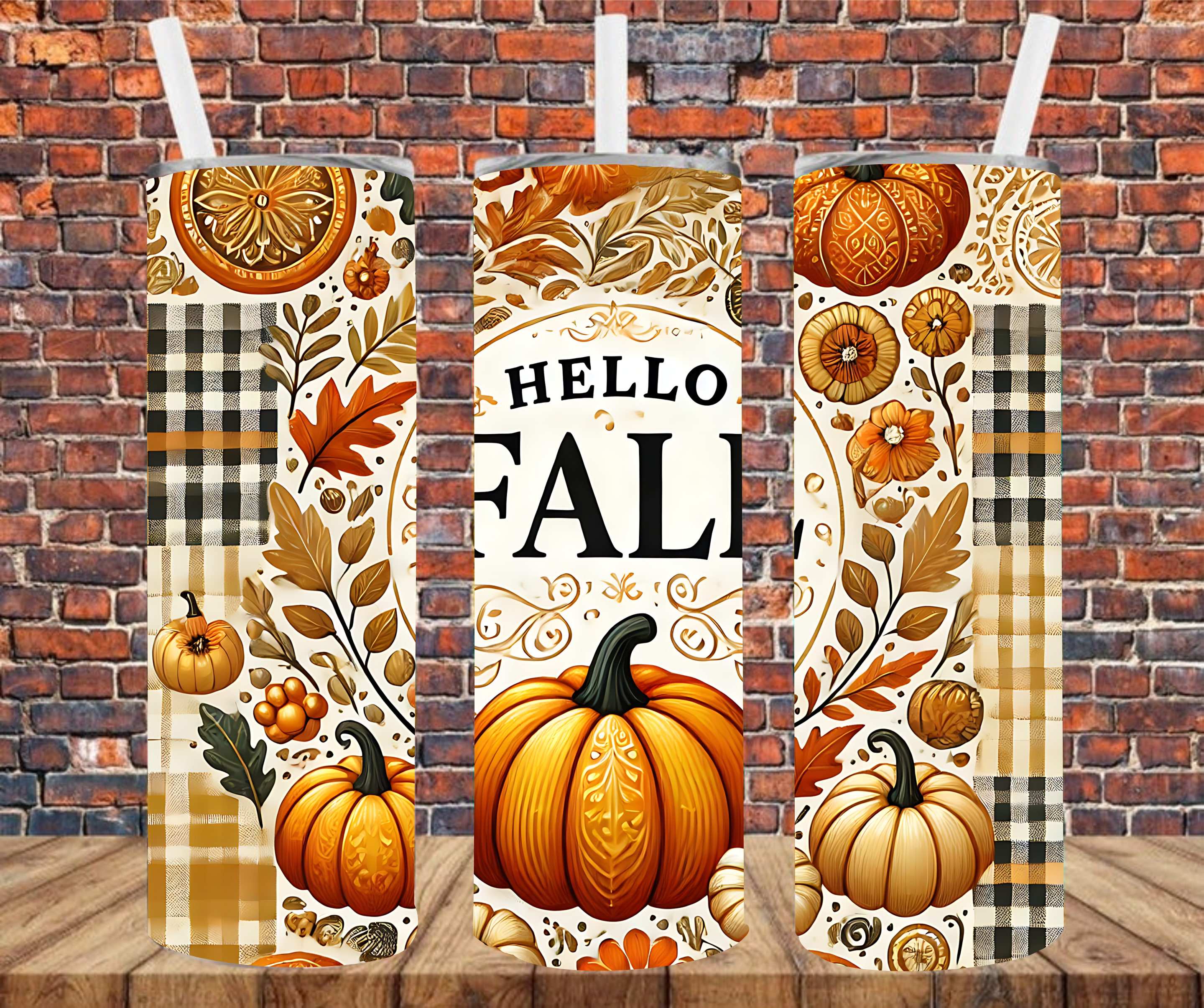 Hello Fall - Tumbler Wrap - Sublimation Transfer