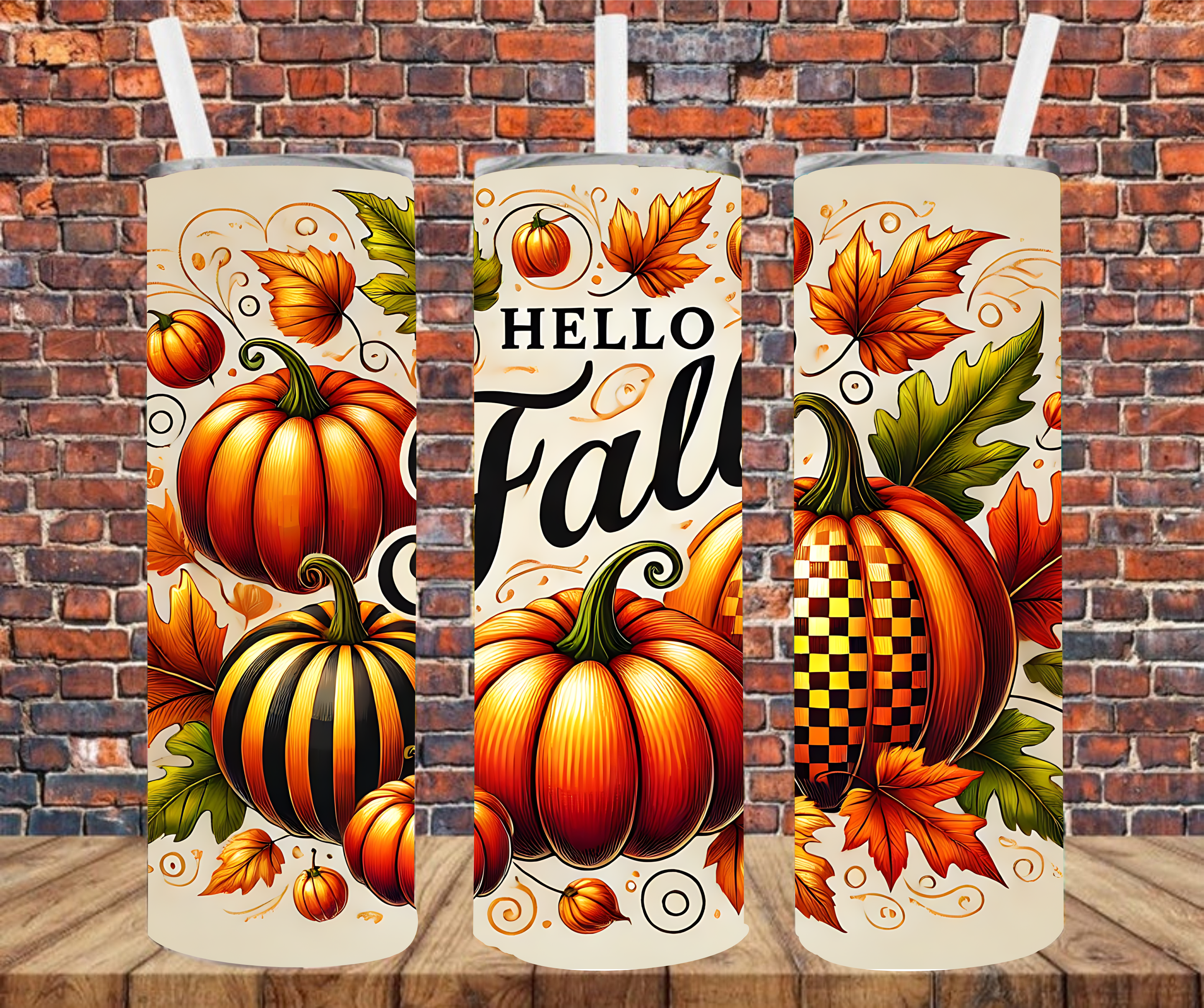 Hello Fall - Tumbler Wrap - Sublimation Transfer