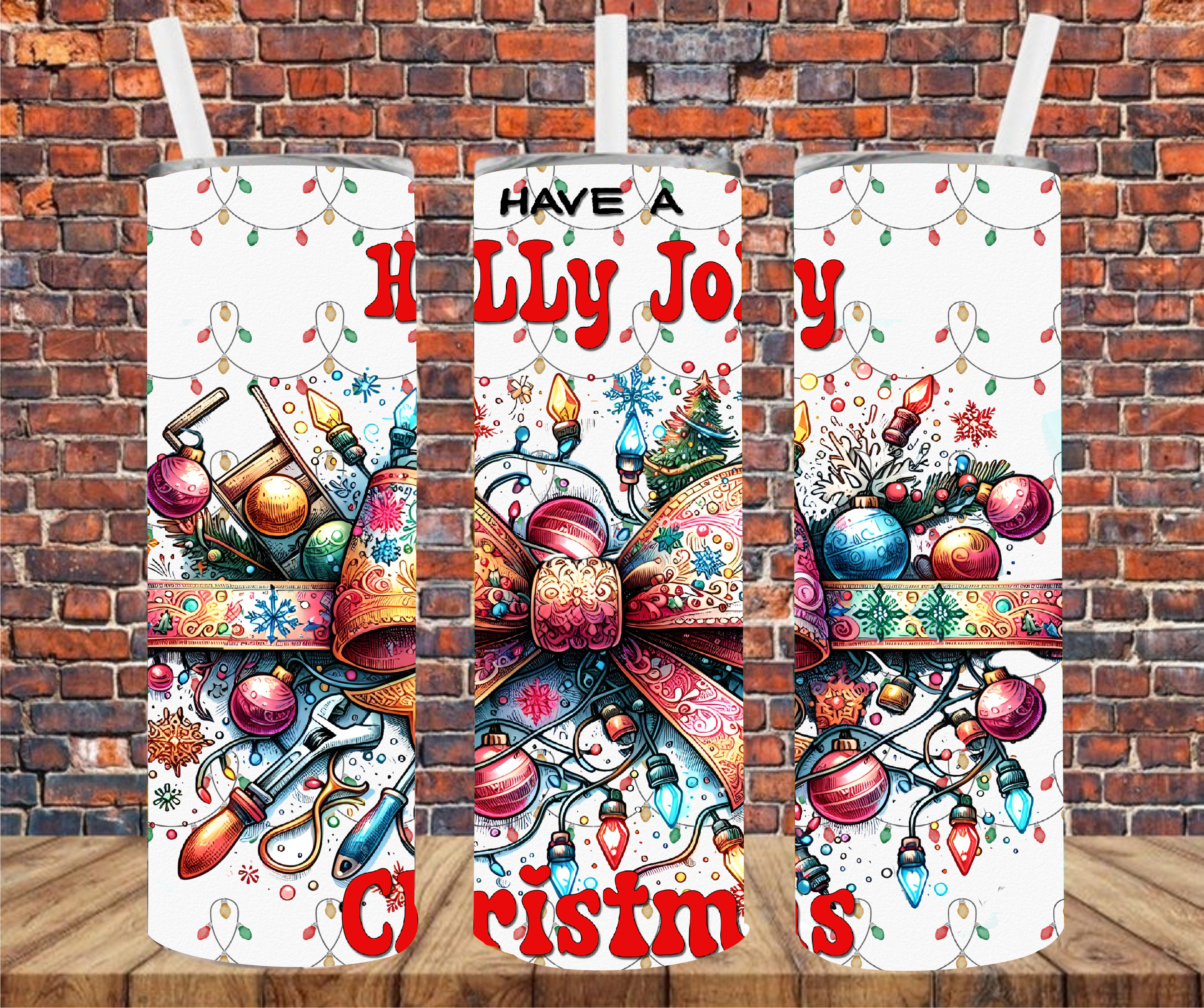 Have A Holly Jolly Christmas - Tumbler Wrap - Sublimation Transfer