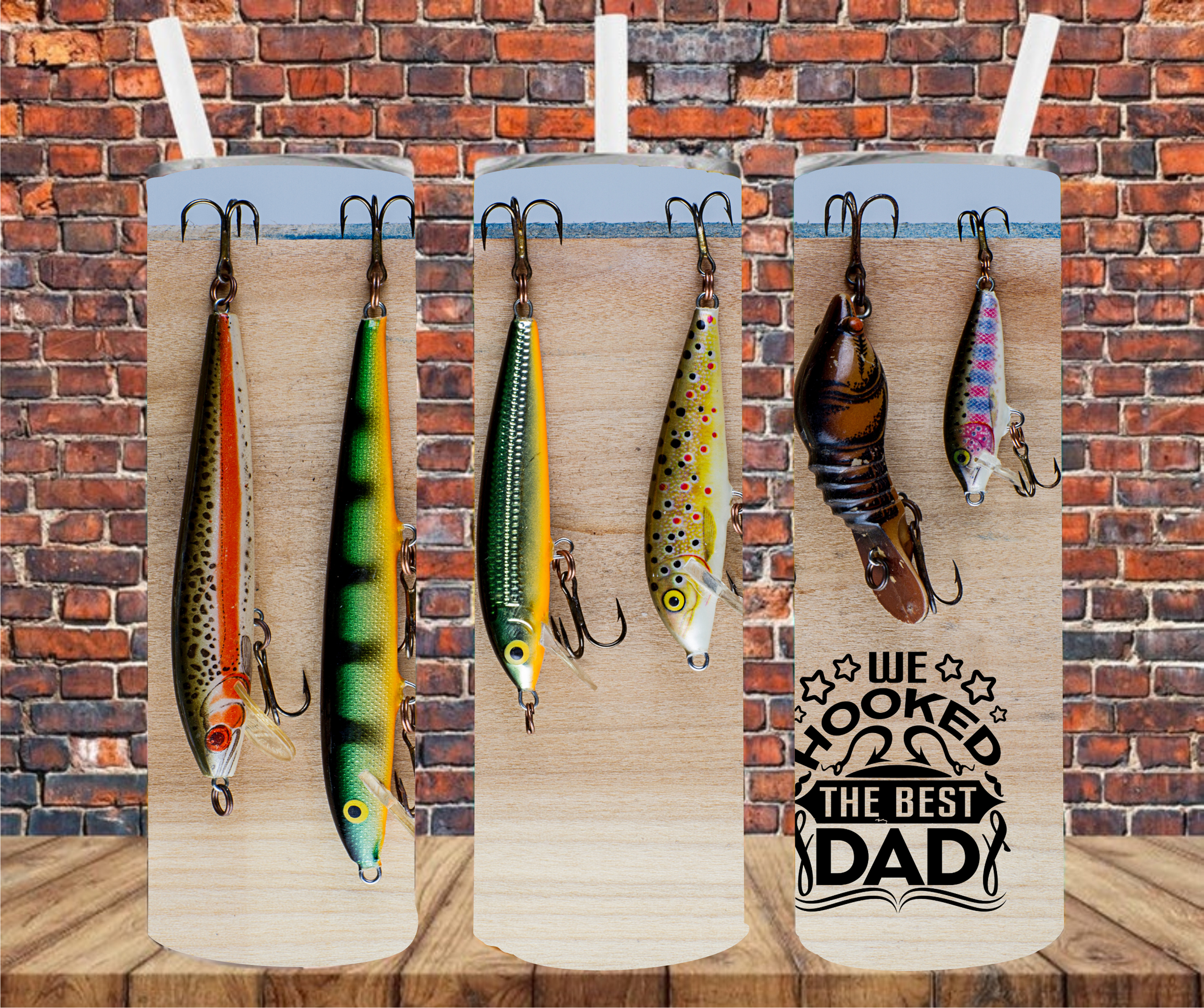 We Hooked The Best Dad - Tumbler Wrap - Sublimation Transfer