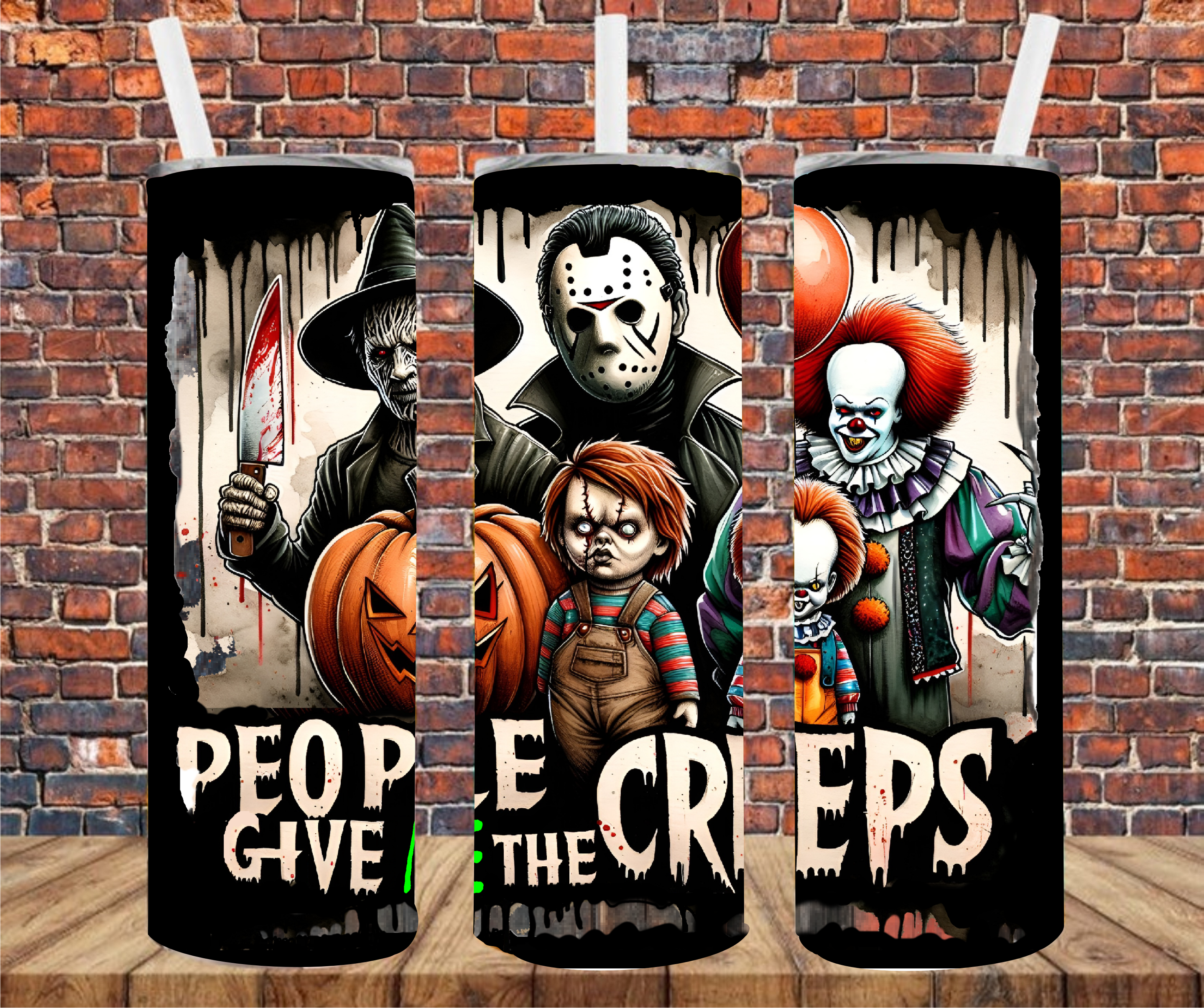 People Give Me The Creeps - Tumbler Wrap - Sublimation Transfer