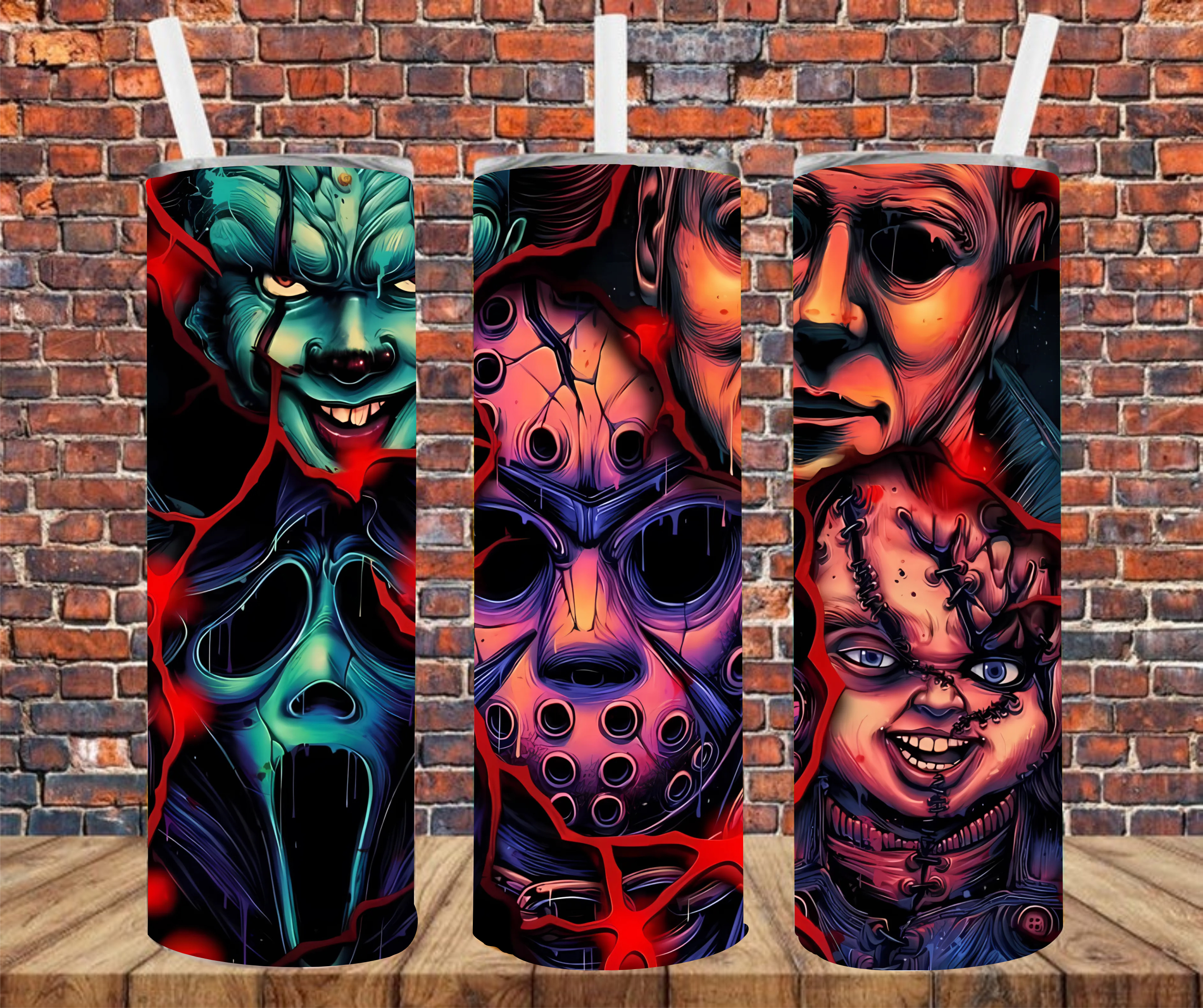 Horror Characters - Tumbler Wrap - Sublimation Transfer
