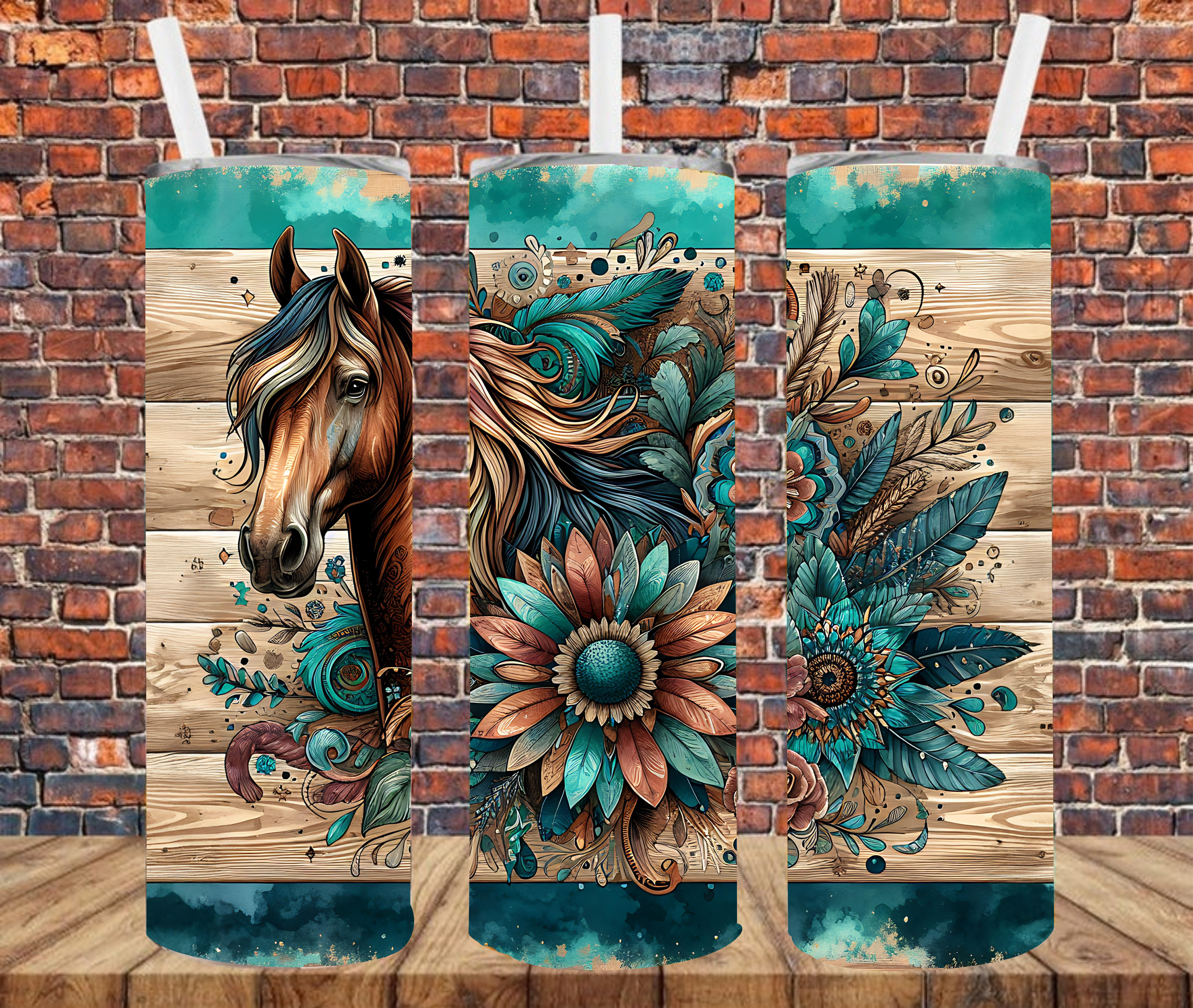 Country Horse - Tumbler Wrap - Sublimation Transfers