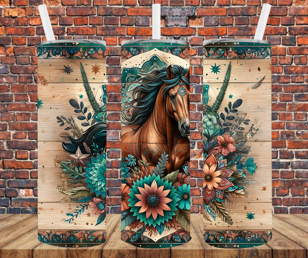 Western Horse - Tumbler Wrap - Sublimation Transfers