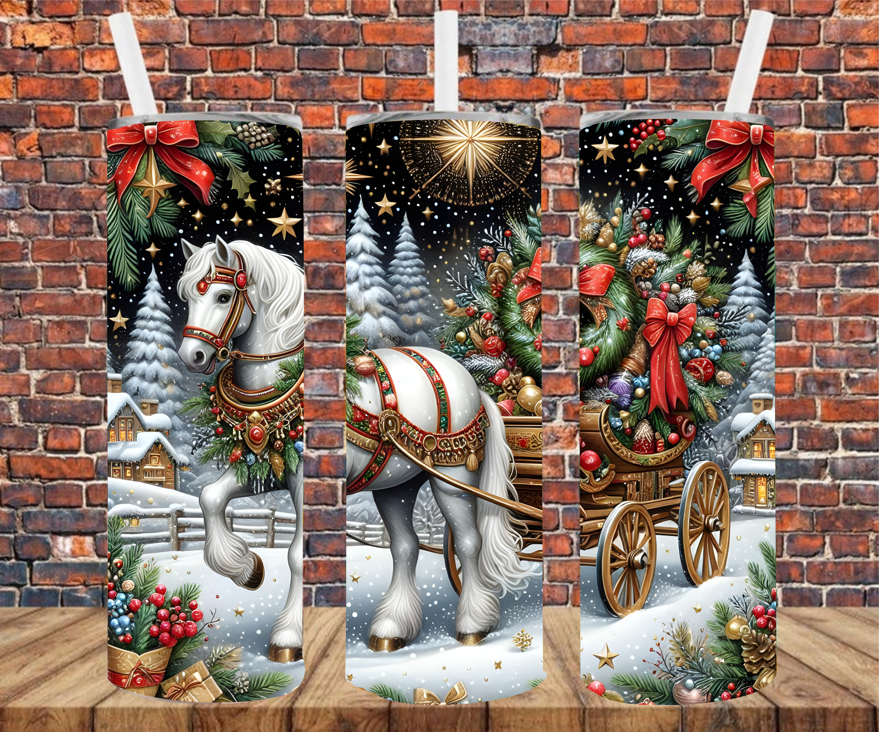 Country Christmas - Tumbler Wrap - Sublimation Transfers