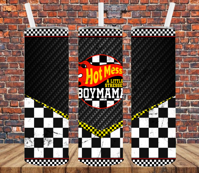 Hot Mess Boy Mama - Tumbler Wrap Sublimation Transfers