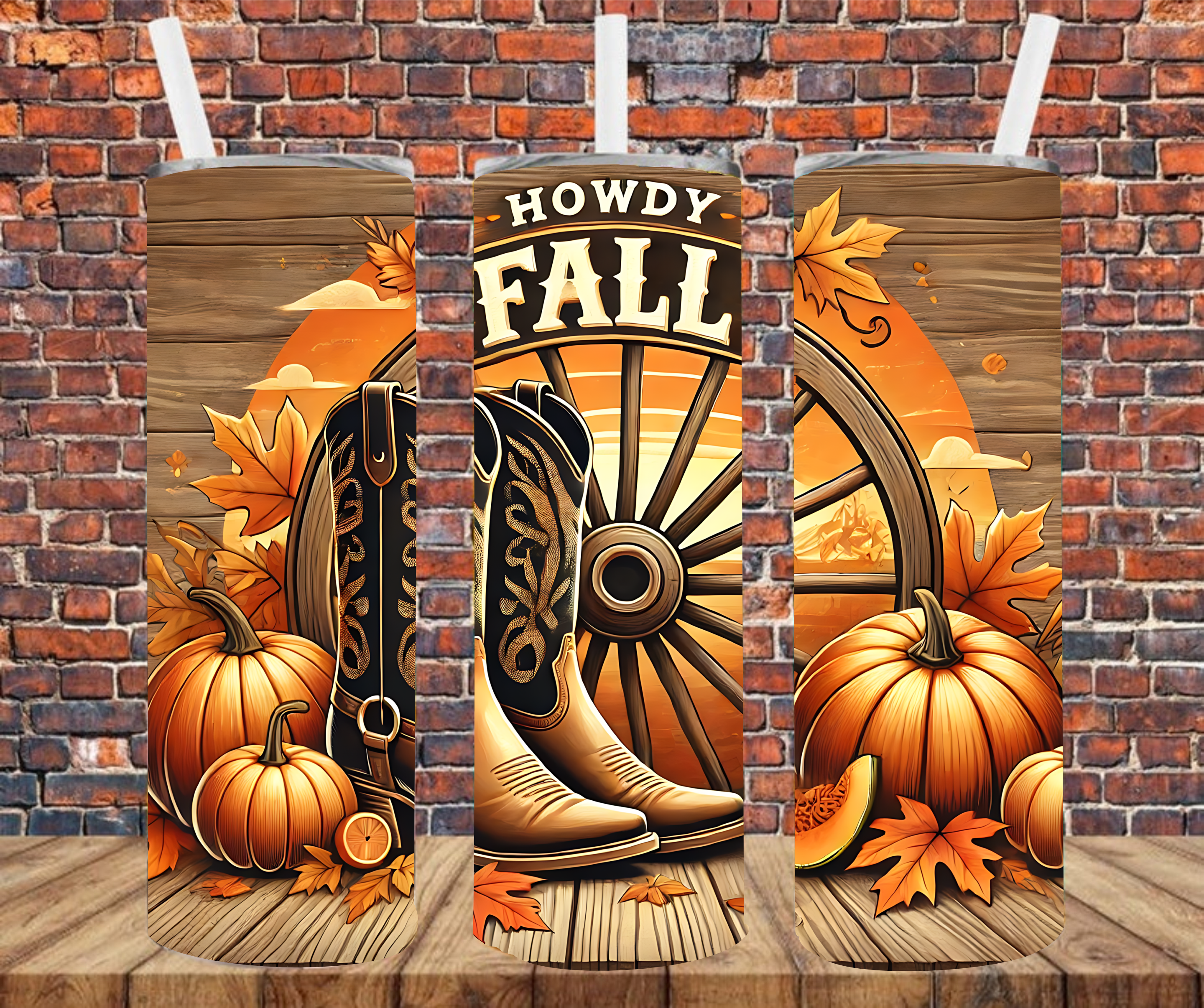 Howdy Fall - Tumbler Wrap - Sublimation Transfer