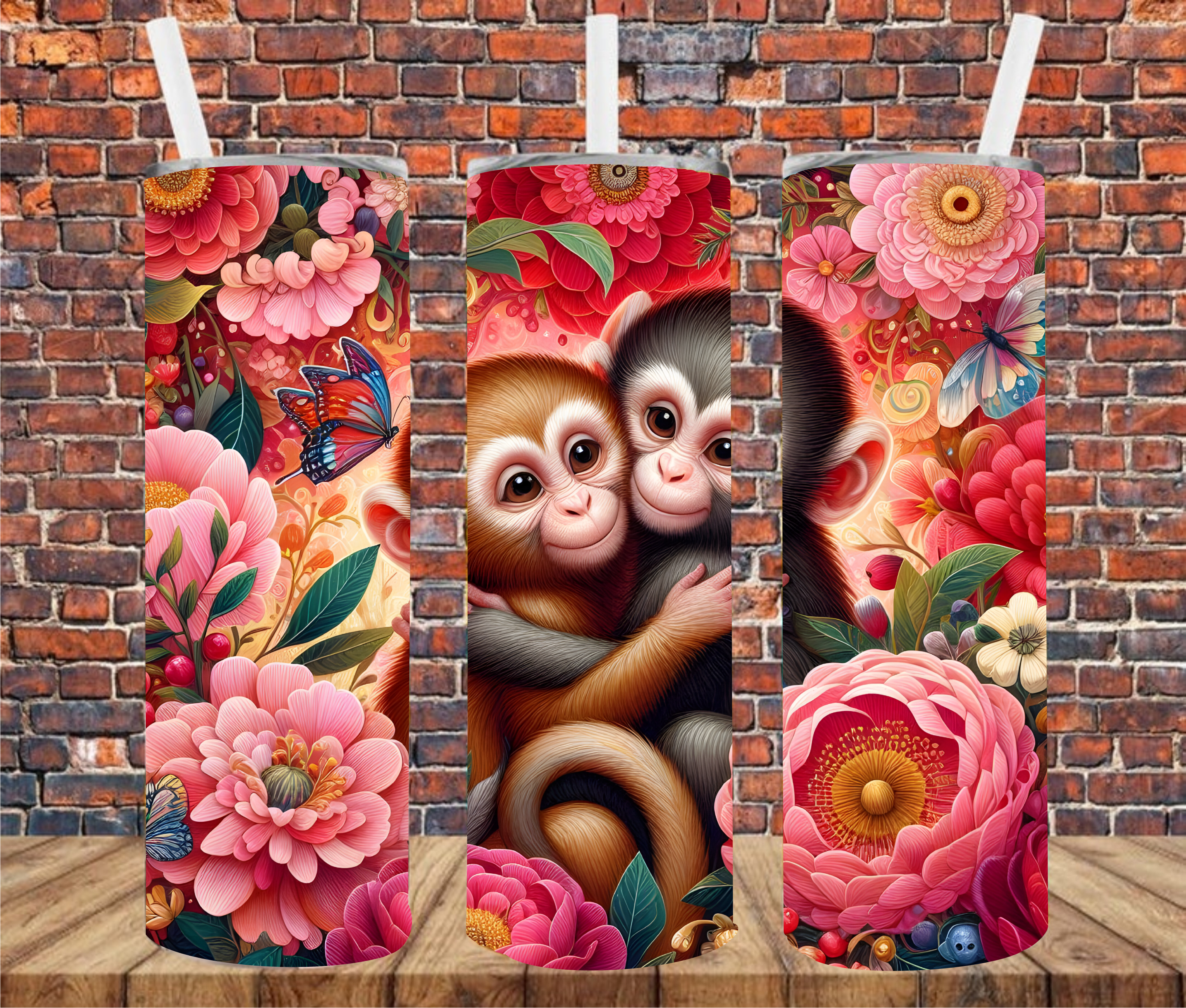 Adorable Monkeys - Sublimation Tumbler Wrap