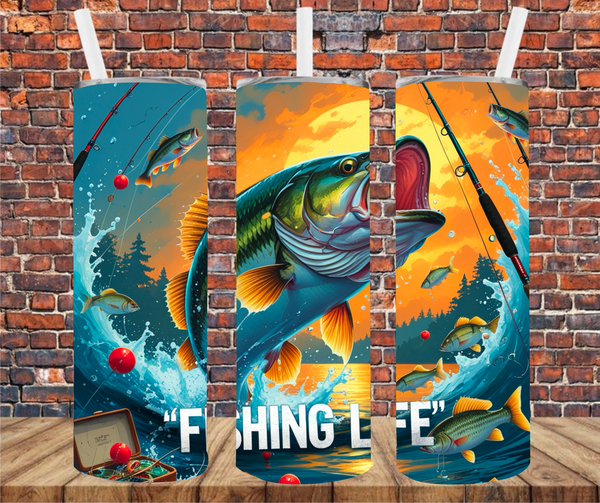 Fishing Life - Tumbler Wrap - Sublimation Transfer