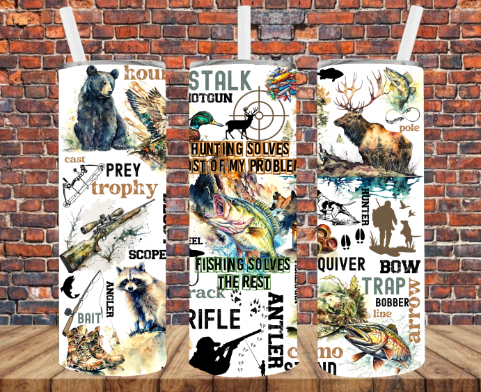 Hunting & Fishing - Tumbler Wrap - Sublimation Transfers