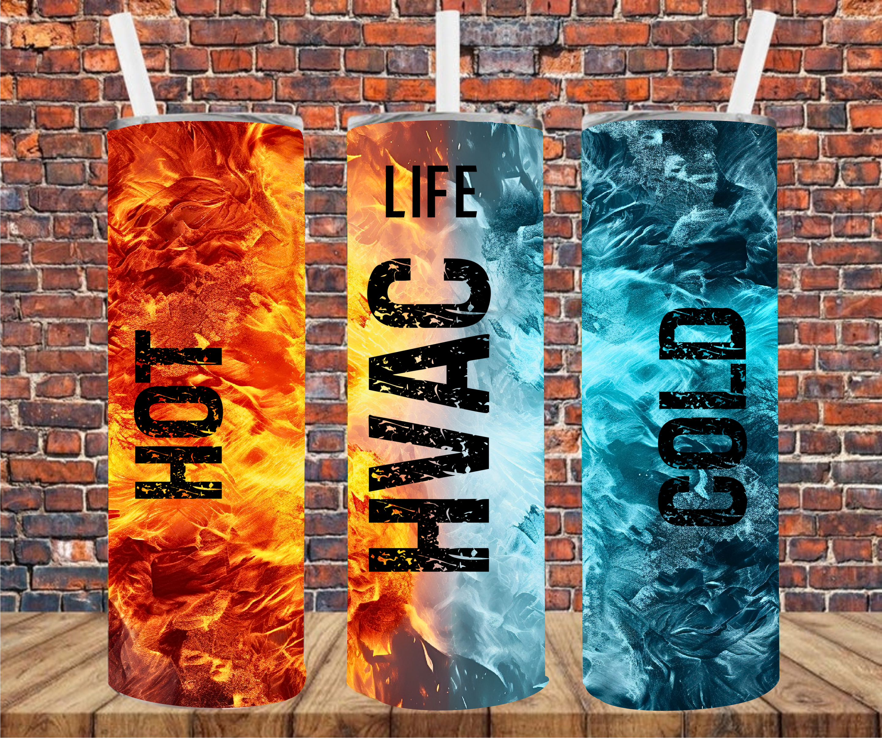 HVAC - Tumbler Wrap - Vinyl Transfers