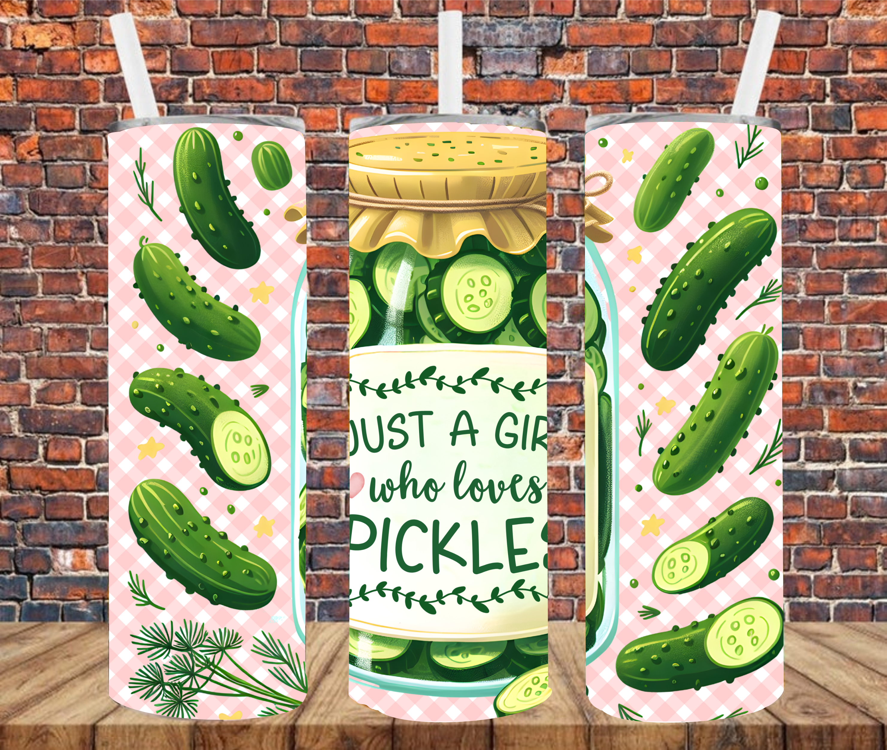 Just A Girl Who Loves Pickles - Tumbler Wrap - Sublimation Transfers