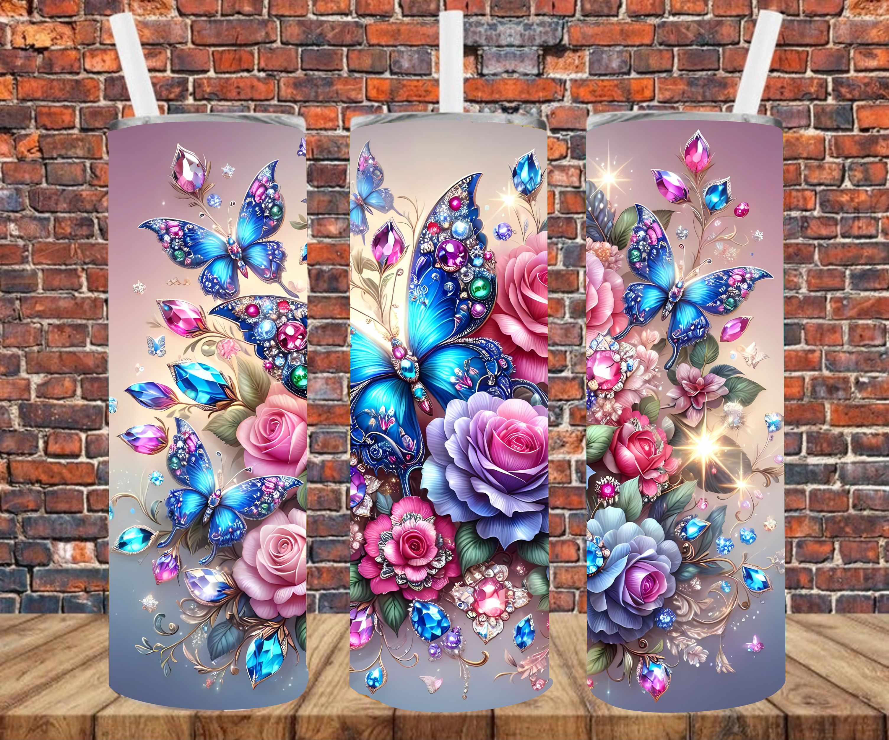 Jeweled Butterfly - Tumbler Wrap - Sublimation Transfers