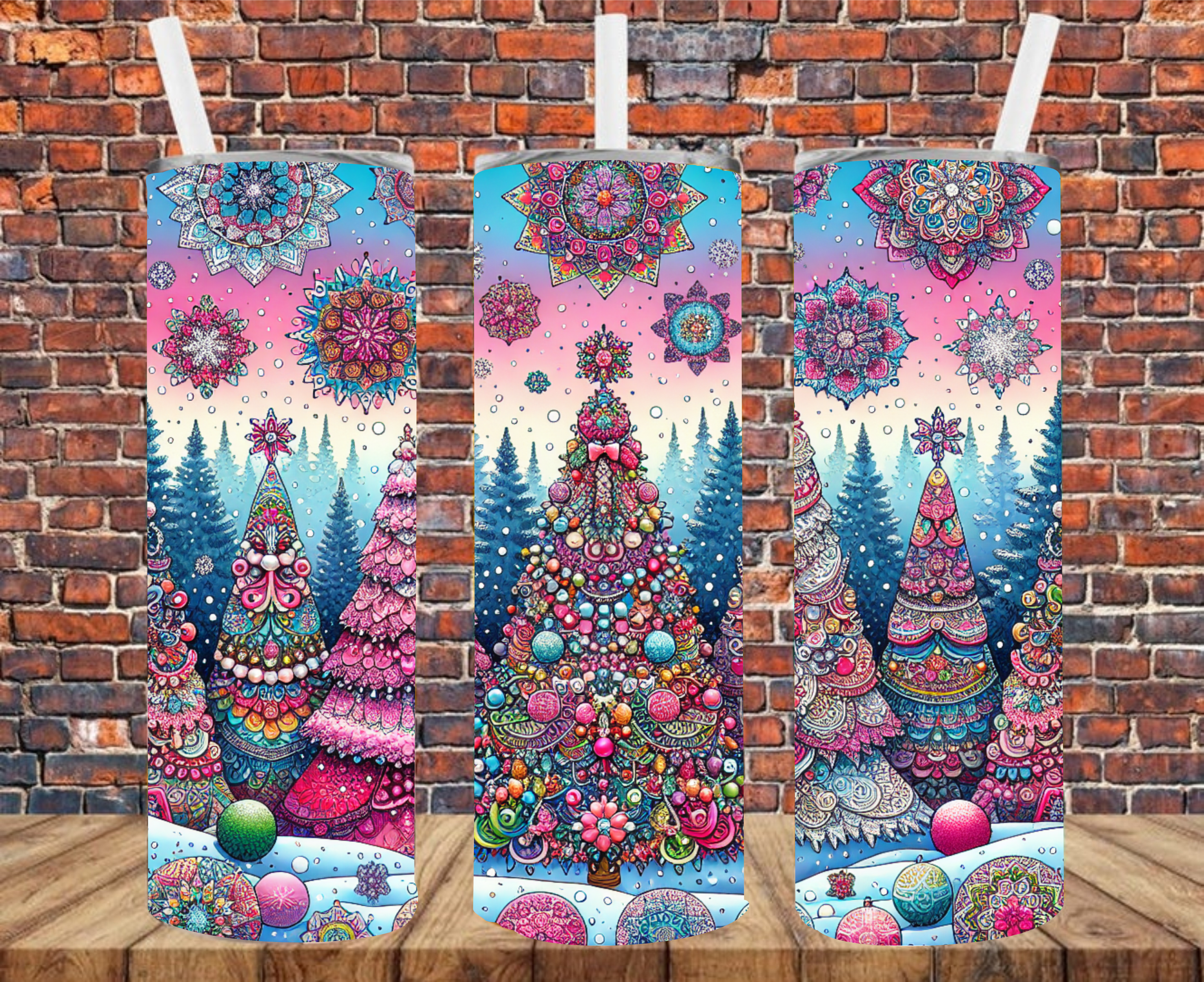 Jeweled Trees - Tumbler Wrap - Sublimation Transfers