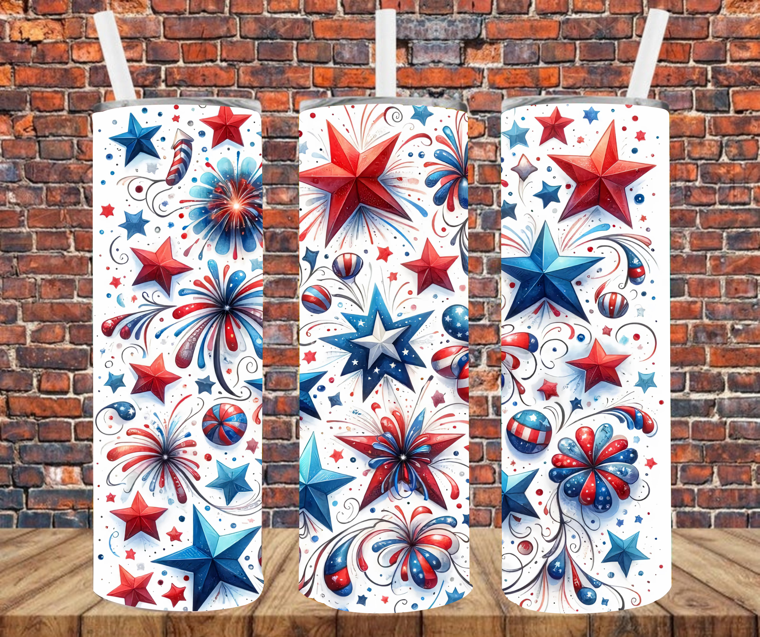 Patriotic Stars - Tumbler Wrap - Sublimation Transfers