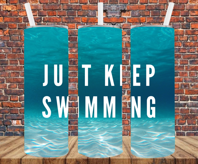 Keep Swimming - Tumbler Wrap - Sublimation Transfers