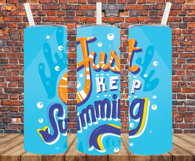 Keep Swimming - Tumbler Wrap - Sublimation Transfers