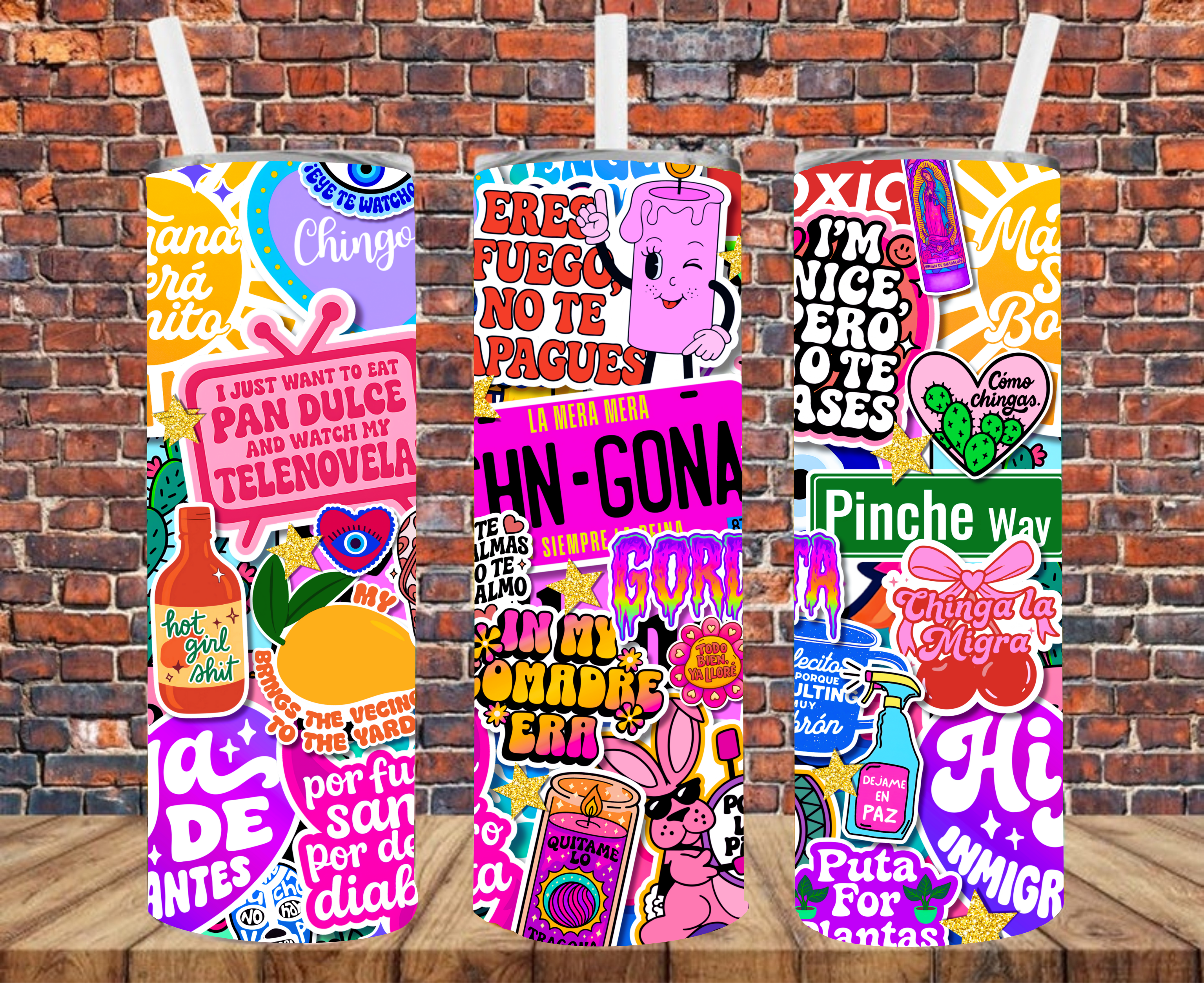 Latino Stickers - Tumbler Wrap - Sublimation Transfers