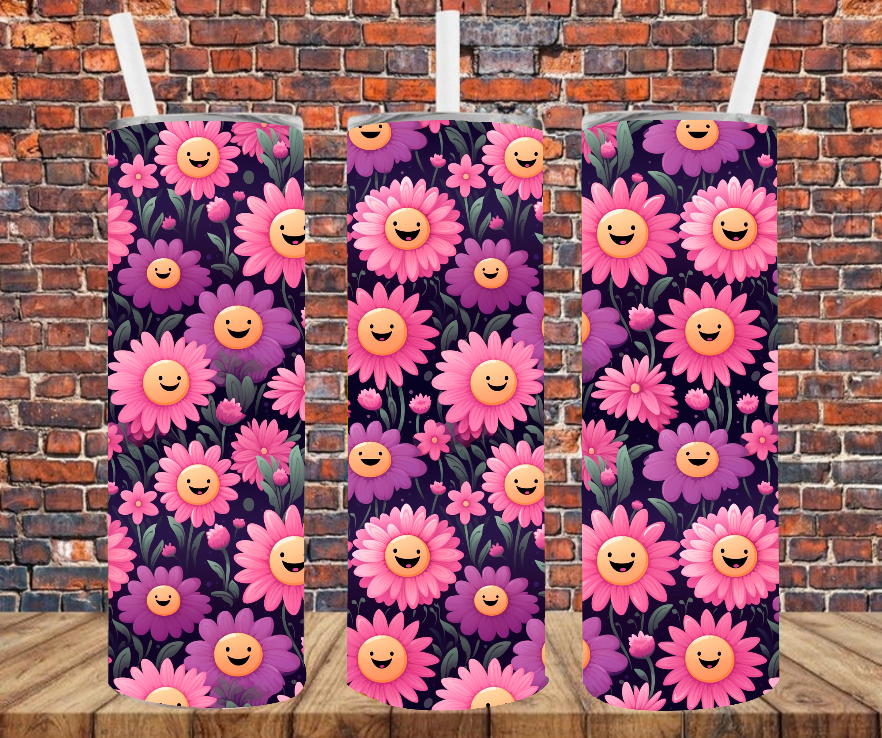 Happy Daisies - Tumbler Wrap - Sublimation Transfers