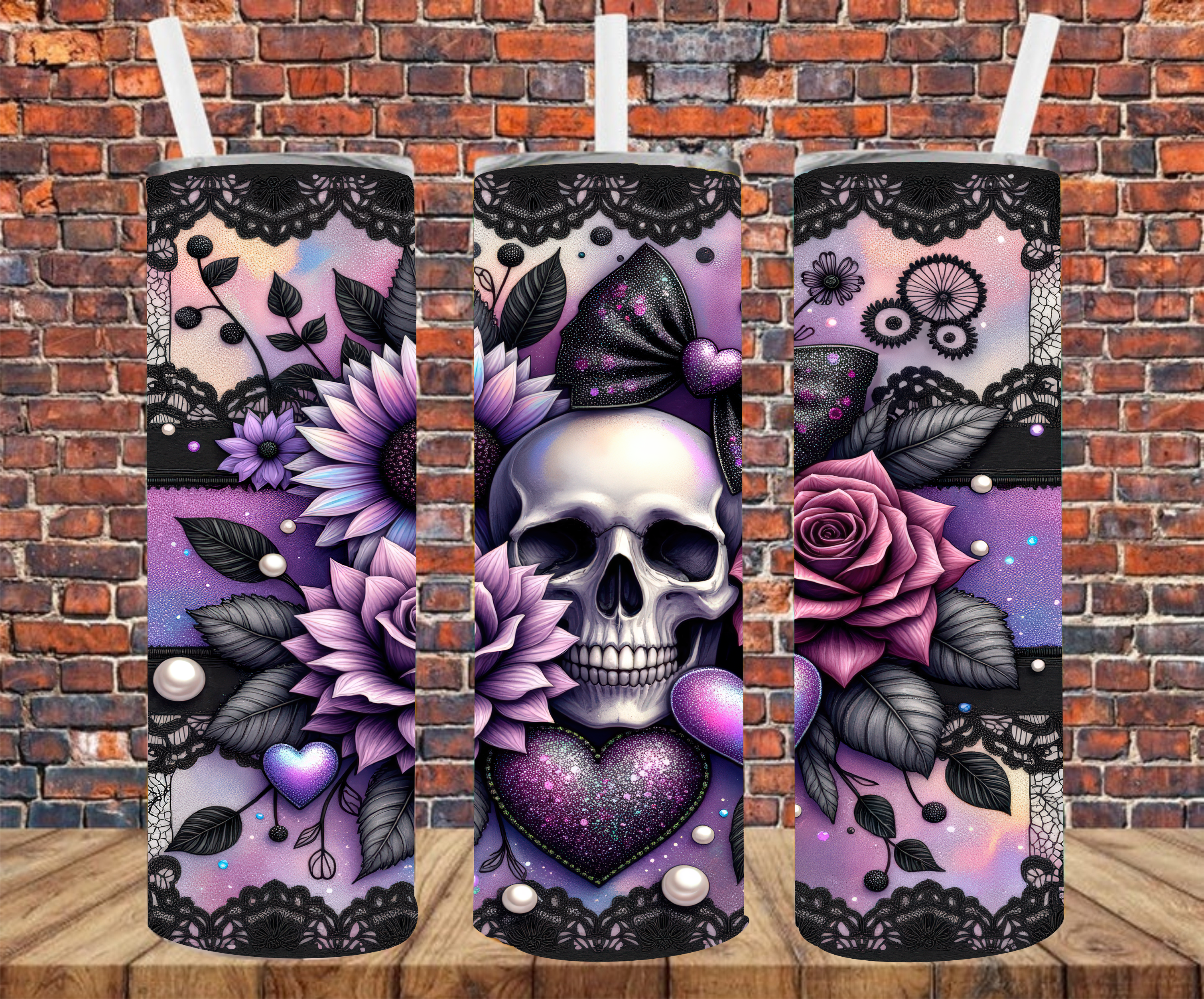 Gothic Skull - Tumbler Wrap - Sublimation Transfers