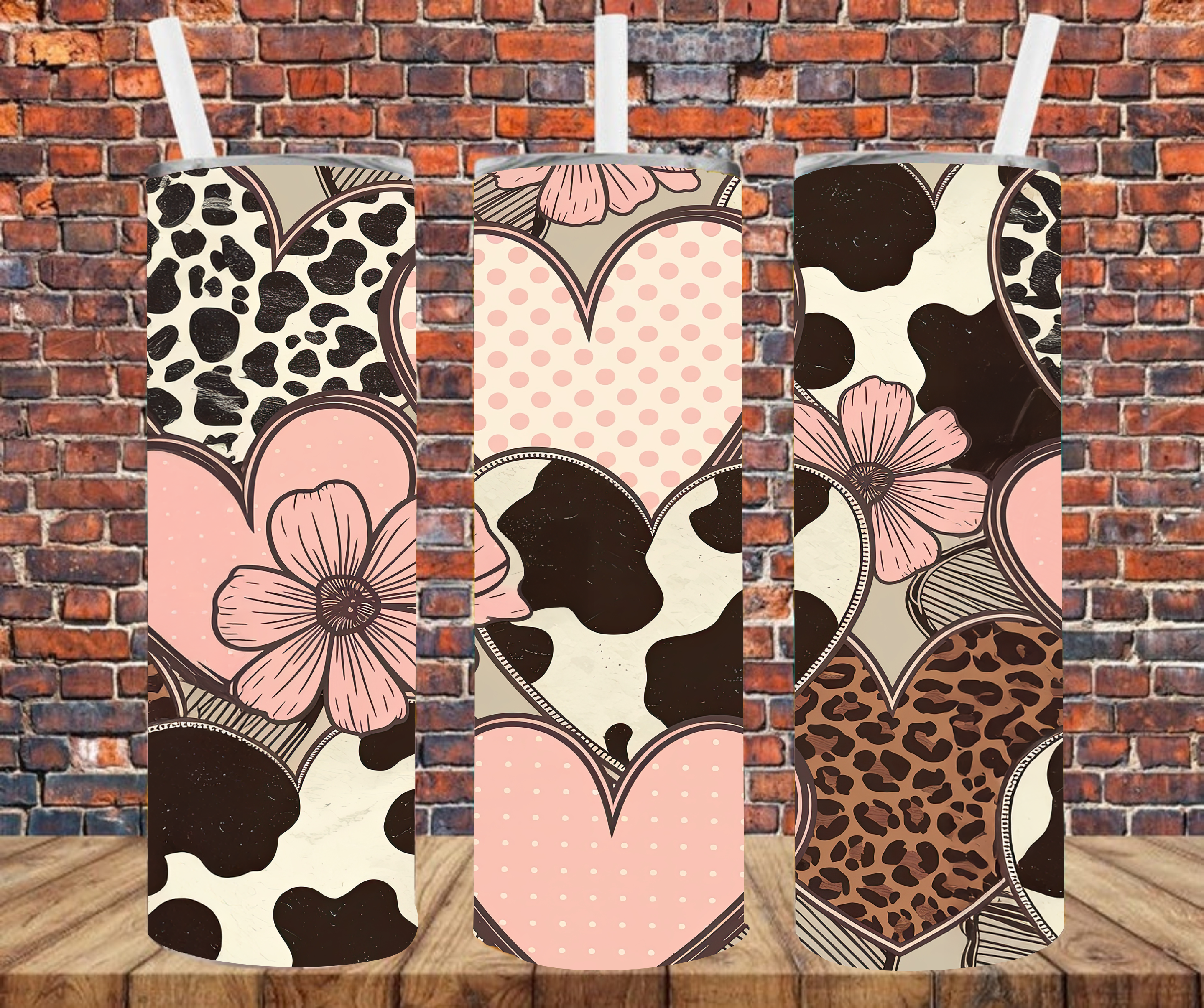 Layered Hearts - Tumbler Wrap - Sublimation Transfer