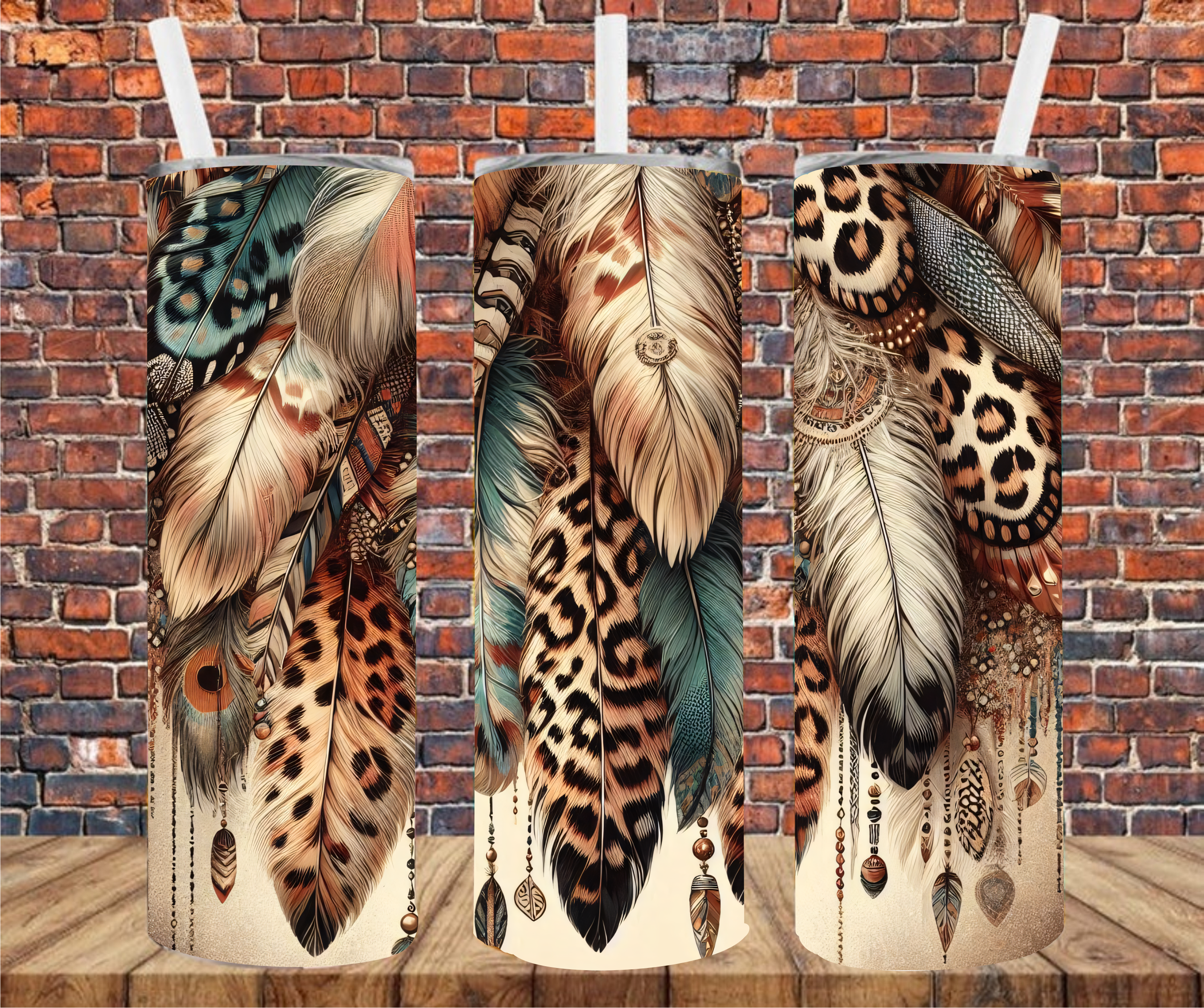 Boho Feathers - Tumbler Wrap - Sublimation Transfer
