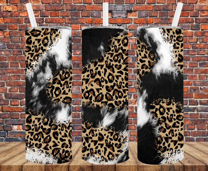 Leopard & Cowhide - Tumbler Wrap - Sublimation Transfers