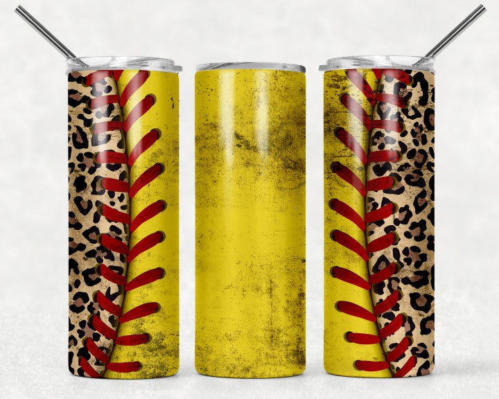 Leopard Softball - Tumbler Wrap Vinyl Transfers