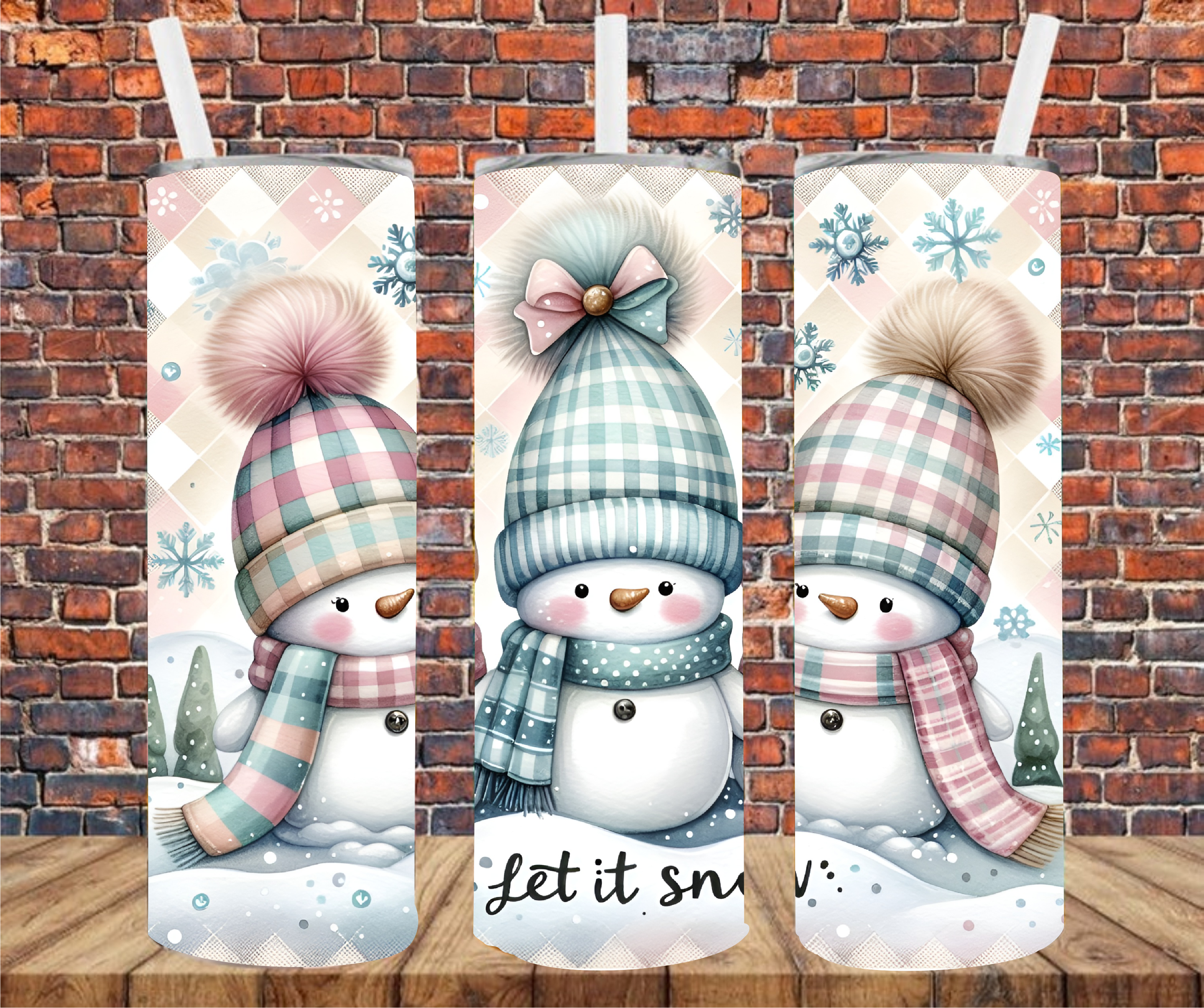 Let It Snow - Tumbler Wrap - Sublimation Transfer