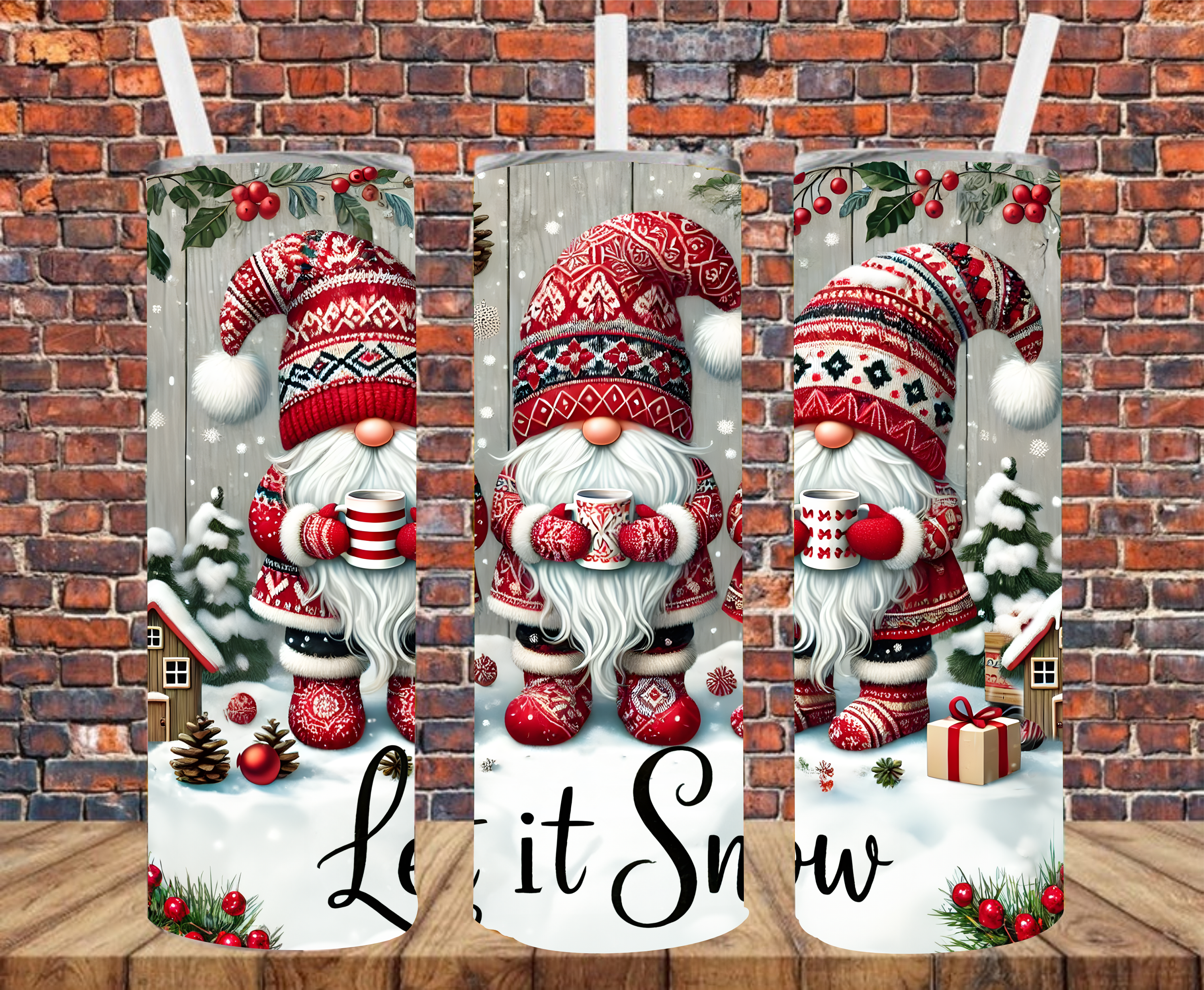 Let It Snow - Tumbler Wrap - Sublimation Transfers