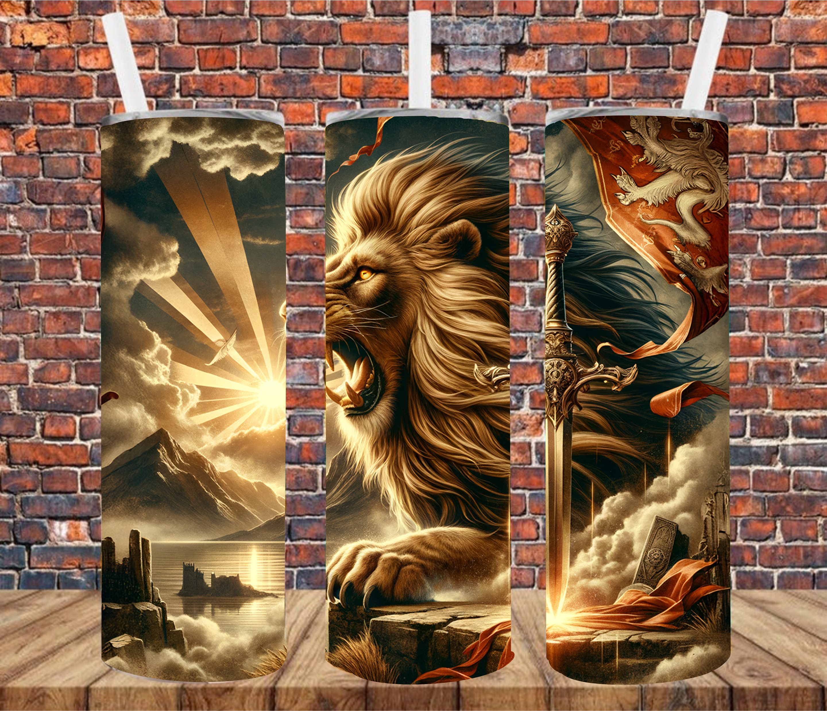 Lion & Sword - Tumbler Wrap - vinyl Transfers